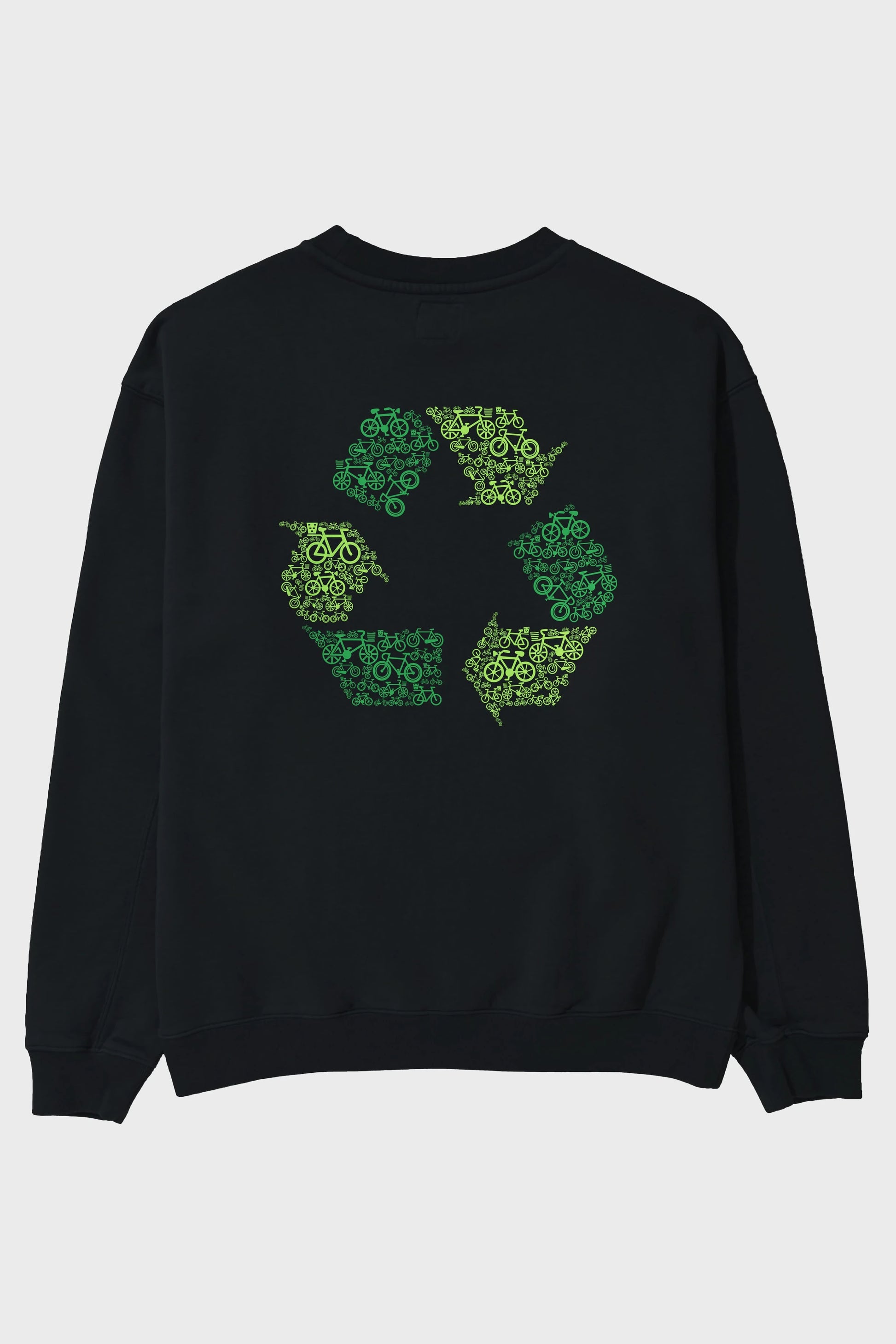Recycling Arka Baskılı Oversize Sweatshirt Erkek Kadın Unisex