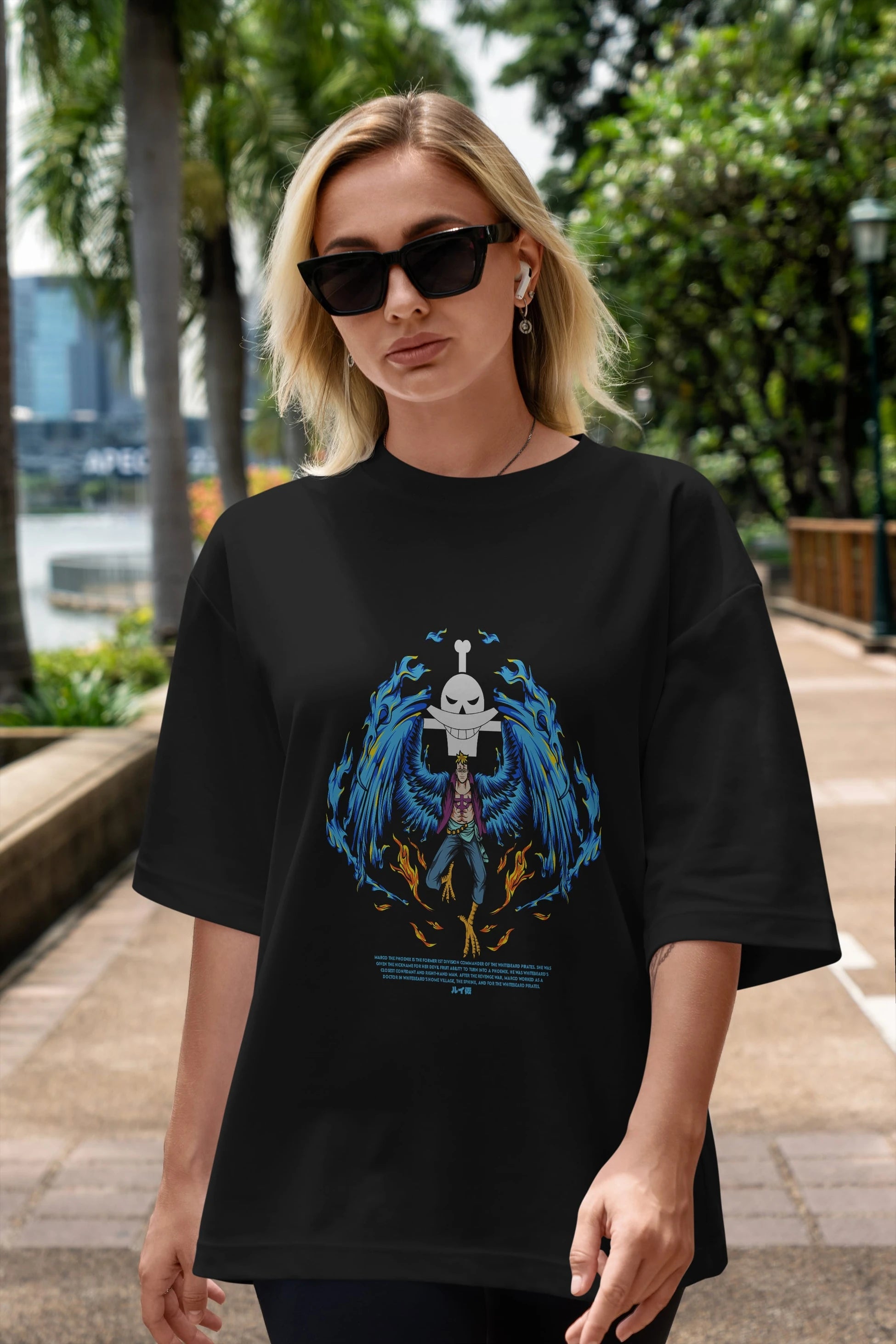 Marco Anime Ön Baskılı Oversize t-shirt %100 pamuk Erkek Kadın Unisex