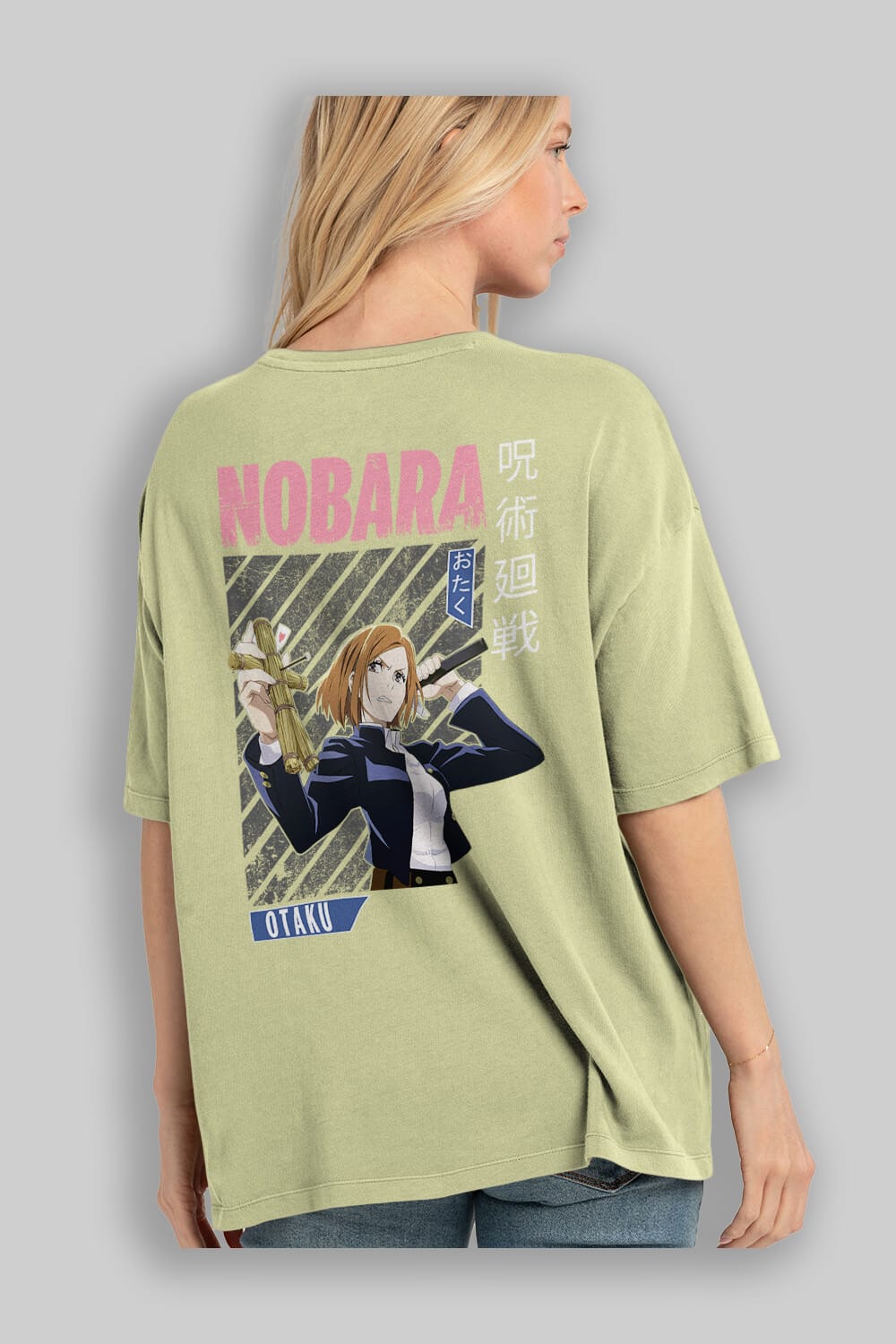 Nobara Kugisaki 6 Anime Arka Baskılı Oversize t-shirt Erkek Kadın Unisex