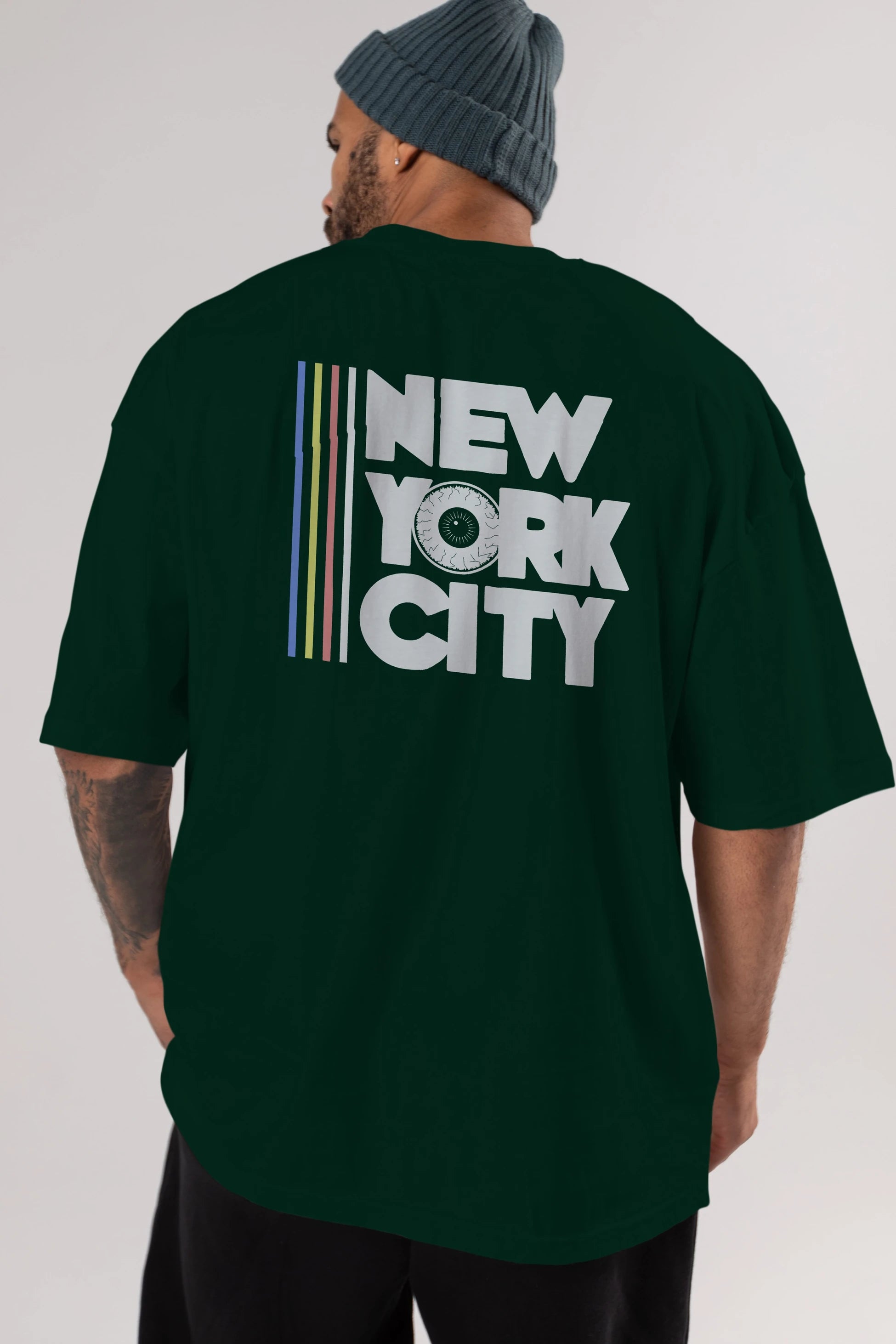 New York City Style Arka Baskılı Oversize t-shirt Erkek Kadın Unisex