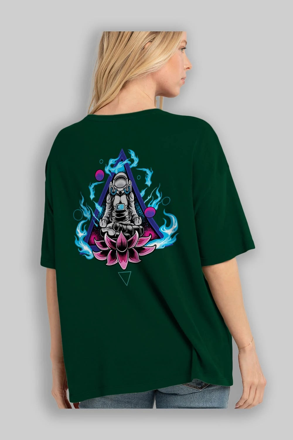 Astronaut Meditation (2) Arka Baskılı Oversize t-shirt Erkek Kadın Unisex