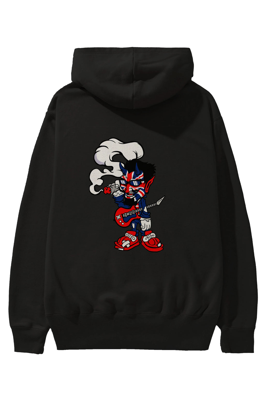 Uk Devil Rockstar Arka Baskılı Hoodie Oversize Kapüşonlu Sweatshirt Erkek Kadın Unisex