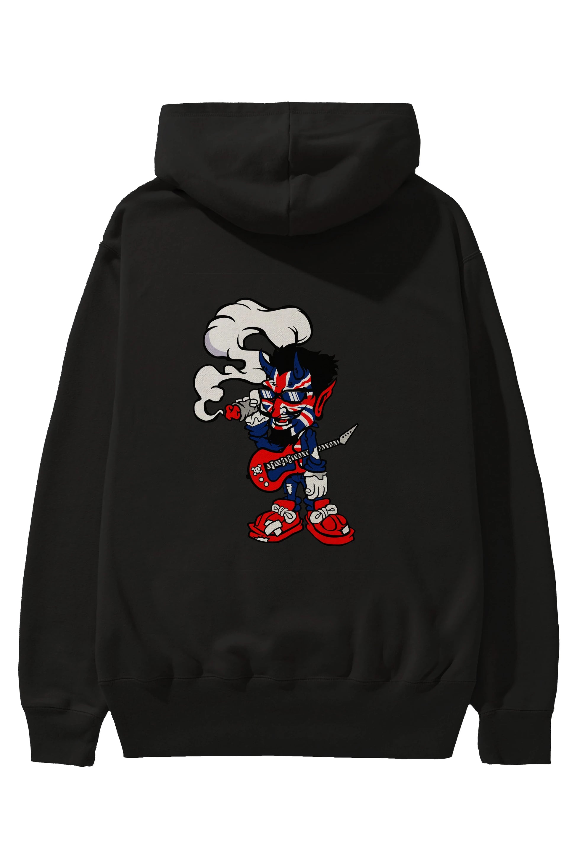 Uk Devil Rockstar Arka Baskılı Hoodie Oversize Kapüşonlu Sweatshirt Erkek Kadın Unisex