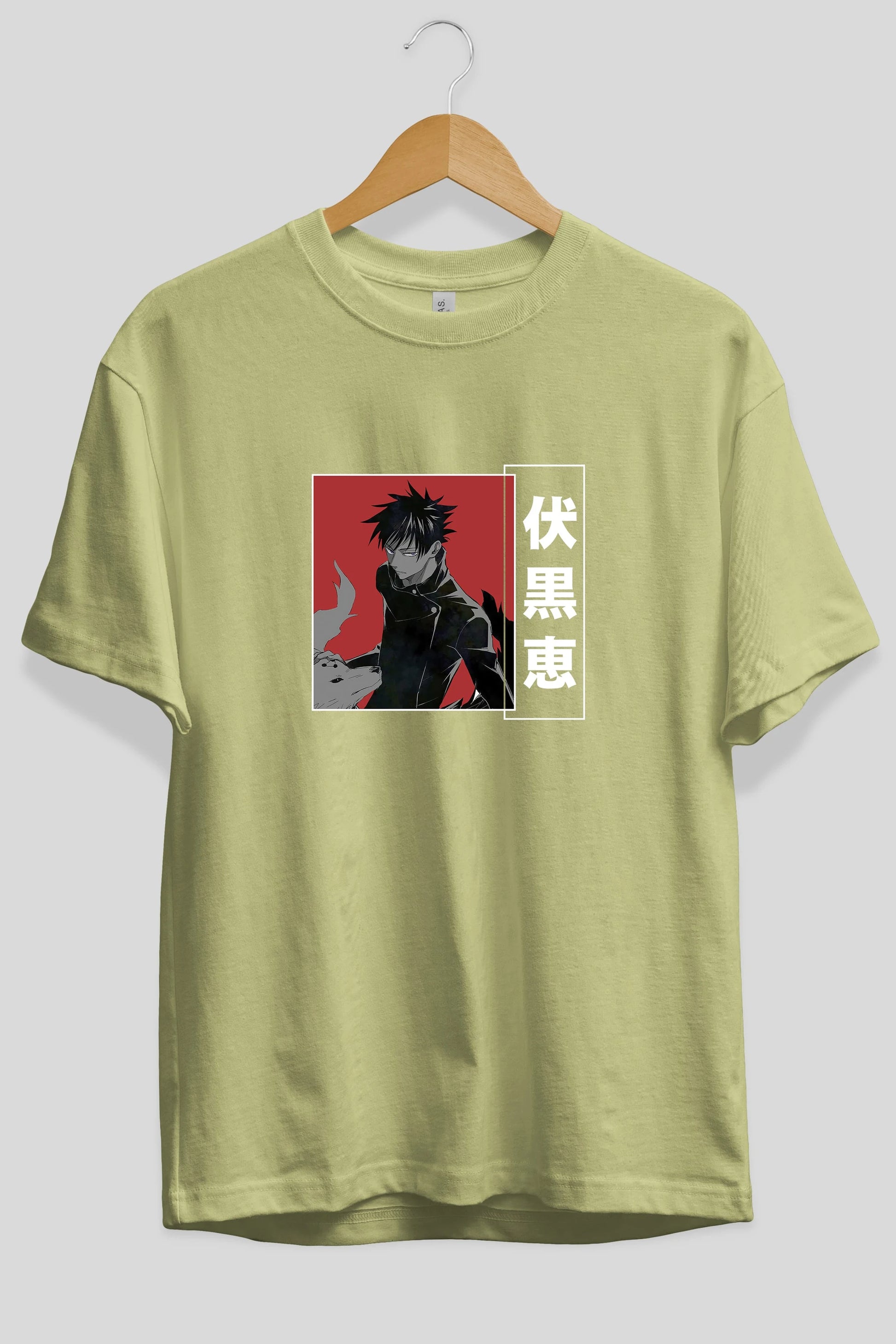 Megumi Fushiguro Anime Ön Baskılı Oversize t-shirt %100 pamuk Erkek Kadın Unisex