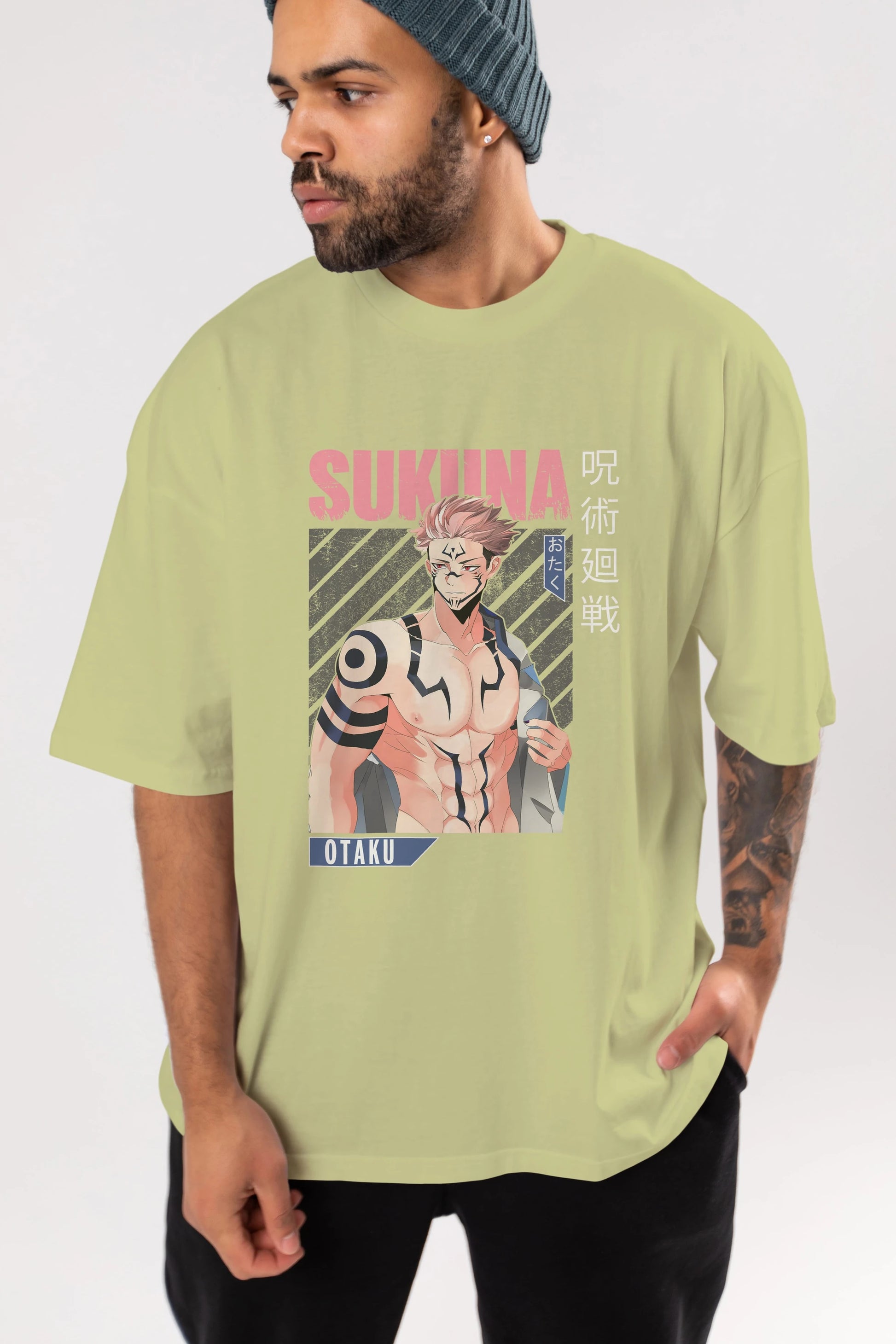 Sukuna Ryoumen 1 Anime Ön Baskılı Oversize t-shirt %100 pamuk Erkek Kadın Unisex