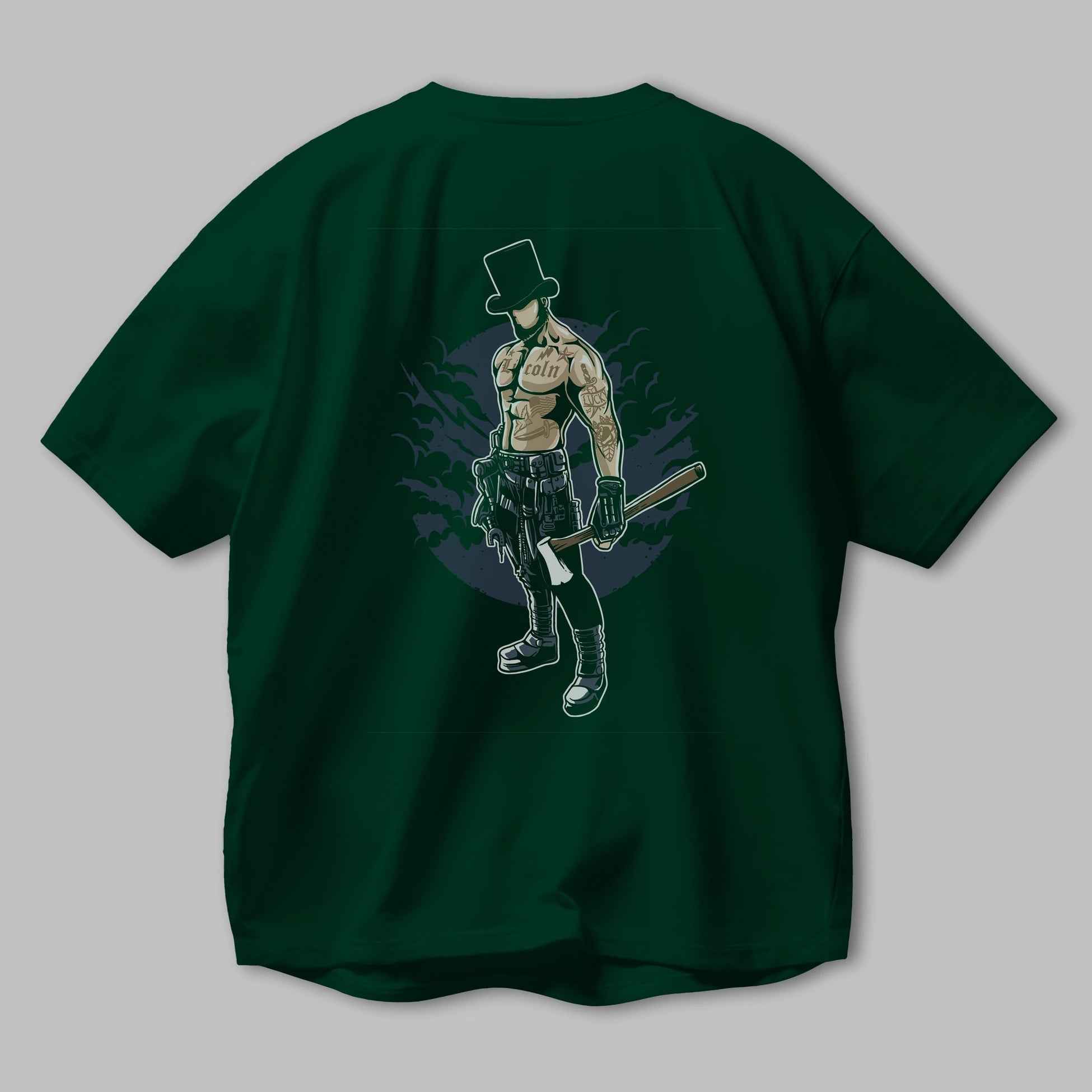 Lincoln Arka Baskılı Oversize t-shirt Erkek Kadın Unisex %100 Pamuk