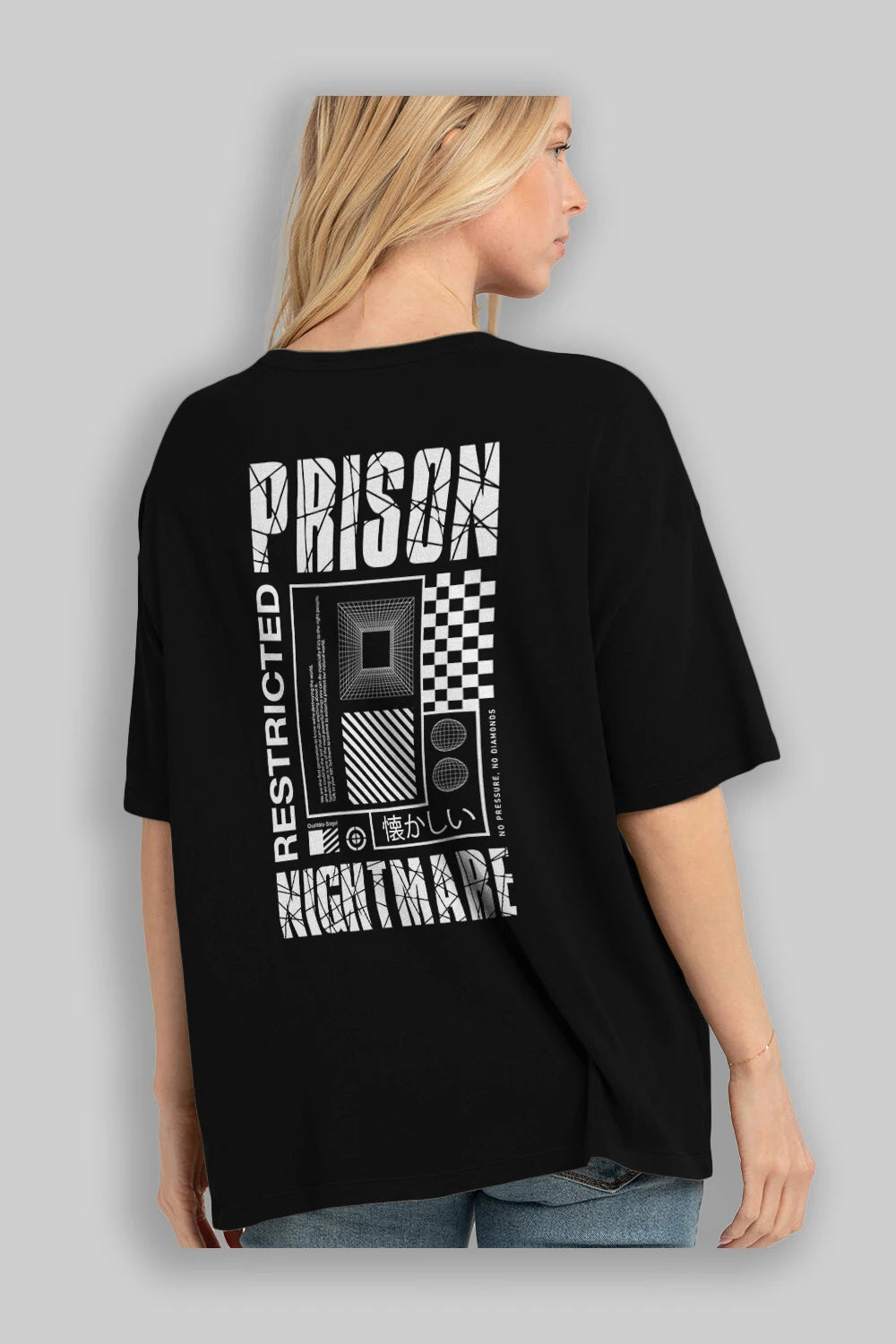 Prison Nightmare Arka Baskılı Oversize t-shirt Erkek Kadın Unisex