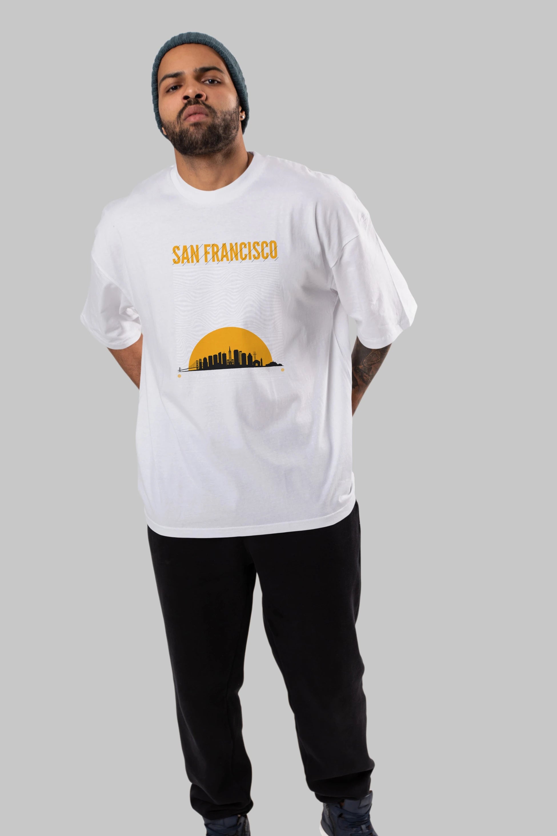 San Francisco Yazılı Ön Baskılı Oversize t-shirt Erkek Kadın Unisex