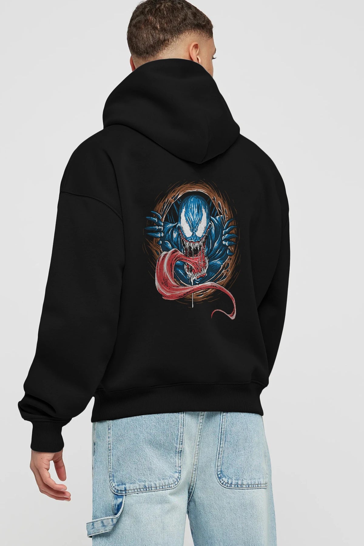 Venom (7) Arka Baskılı Hoodie Oversize Kapüşonlu Sweatshirt Erkek Kadın Unisex