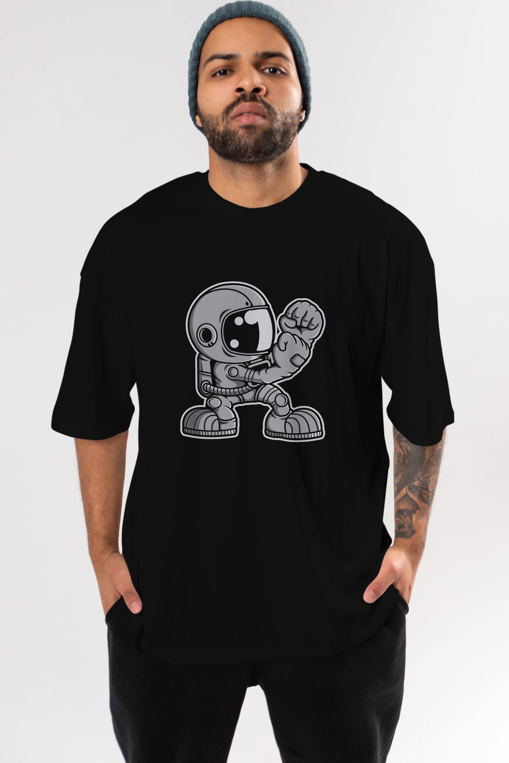 Astronaut Fighting Irish Ön Baskılı Oversize t-shirt Erkek Kadın Unisex