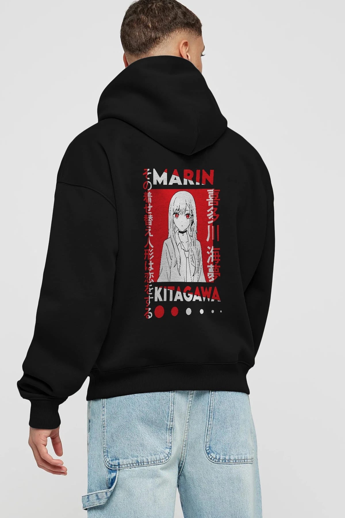 MARIN KITAGAWA Anime Arka Baskılı Hoodie Oversize Kapüşonlu Sweatshirt Erkek Kadın Unisex