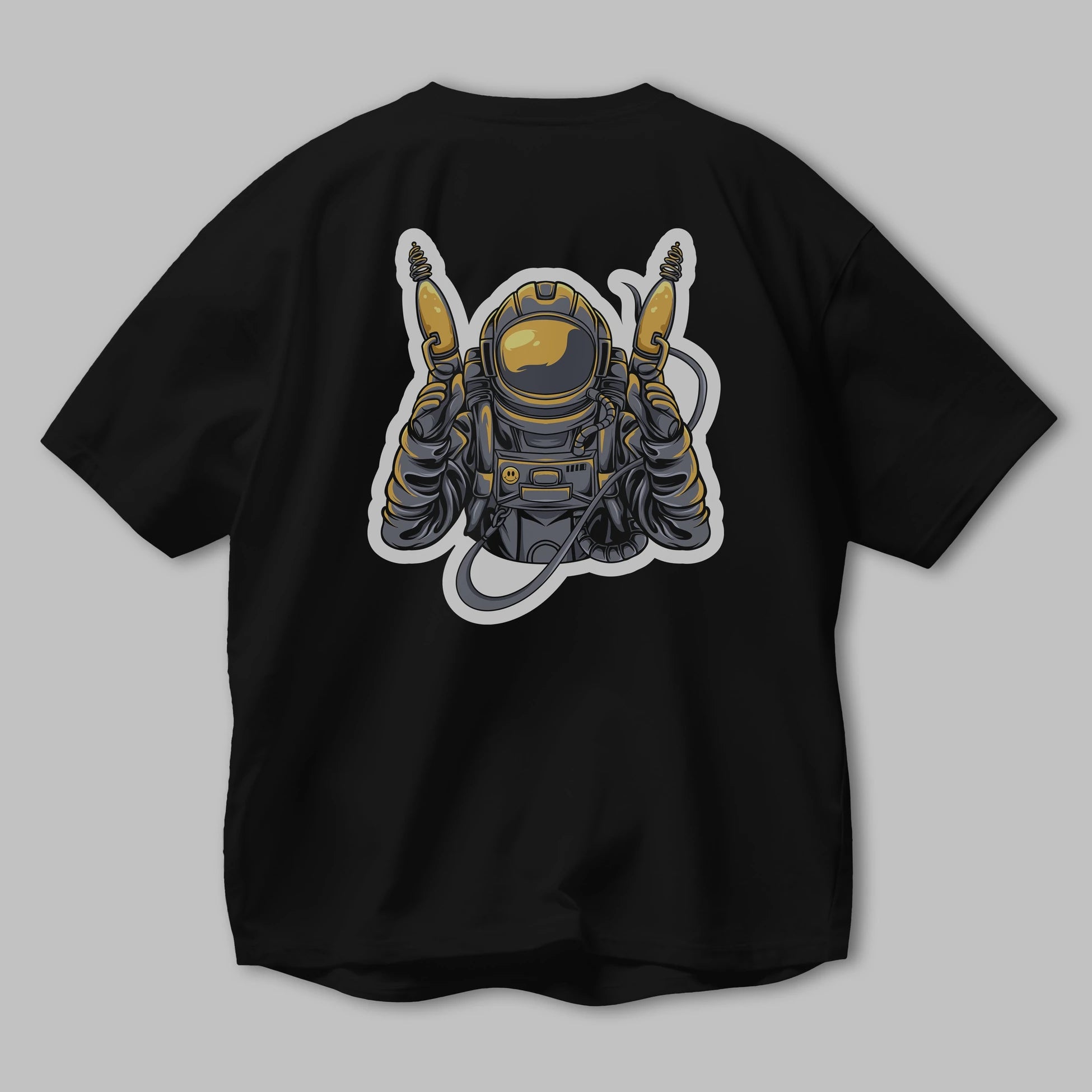 Alien Hunter Sticker Arka Baskılı Oversize t-shirt Erkek Kadın Unisex