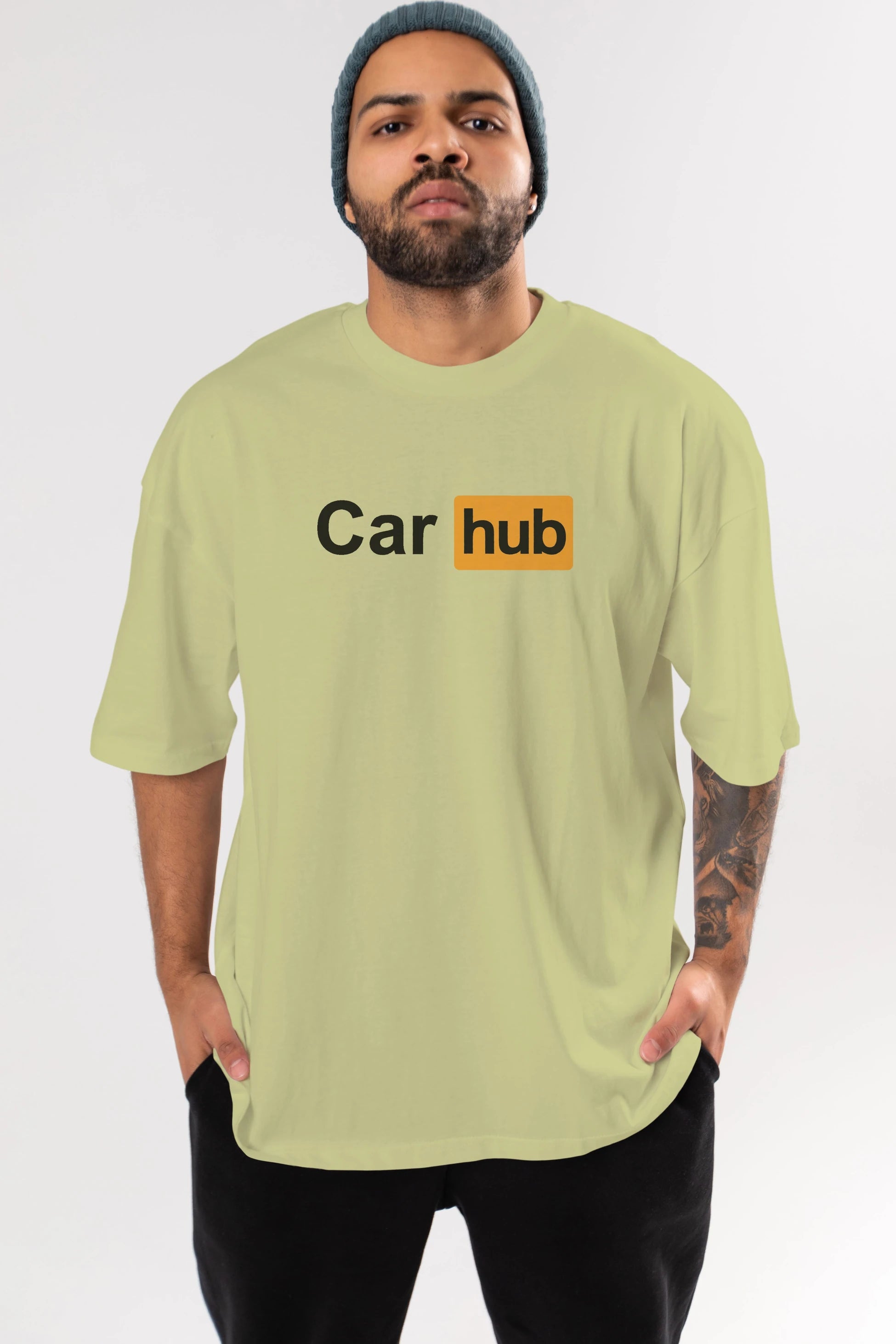 Car Hub Ön Baskılı Oversize t-shirt %100 pamuk Erkek Kadın Unisex