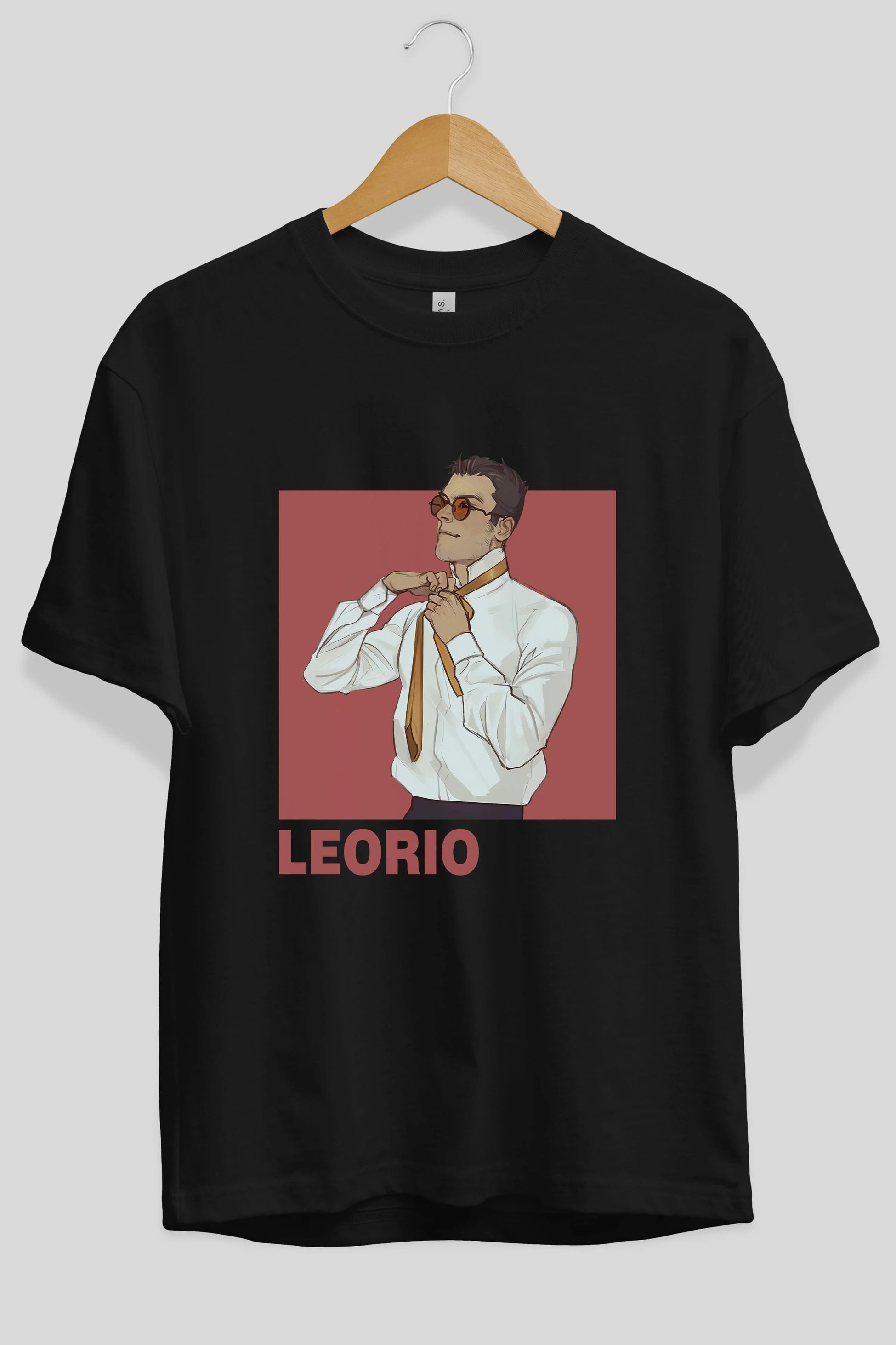 Leorio Paladiknight 5 Anime Ön Baskılı Oversize t-shirt %100 pamuk Erkek Kadın Unisex