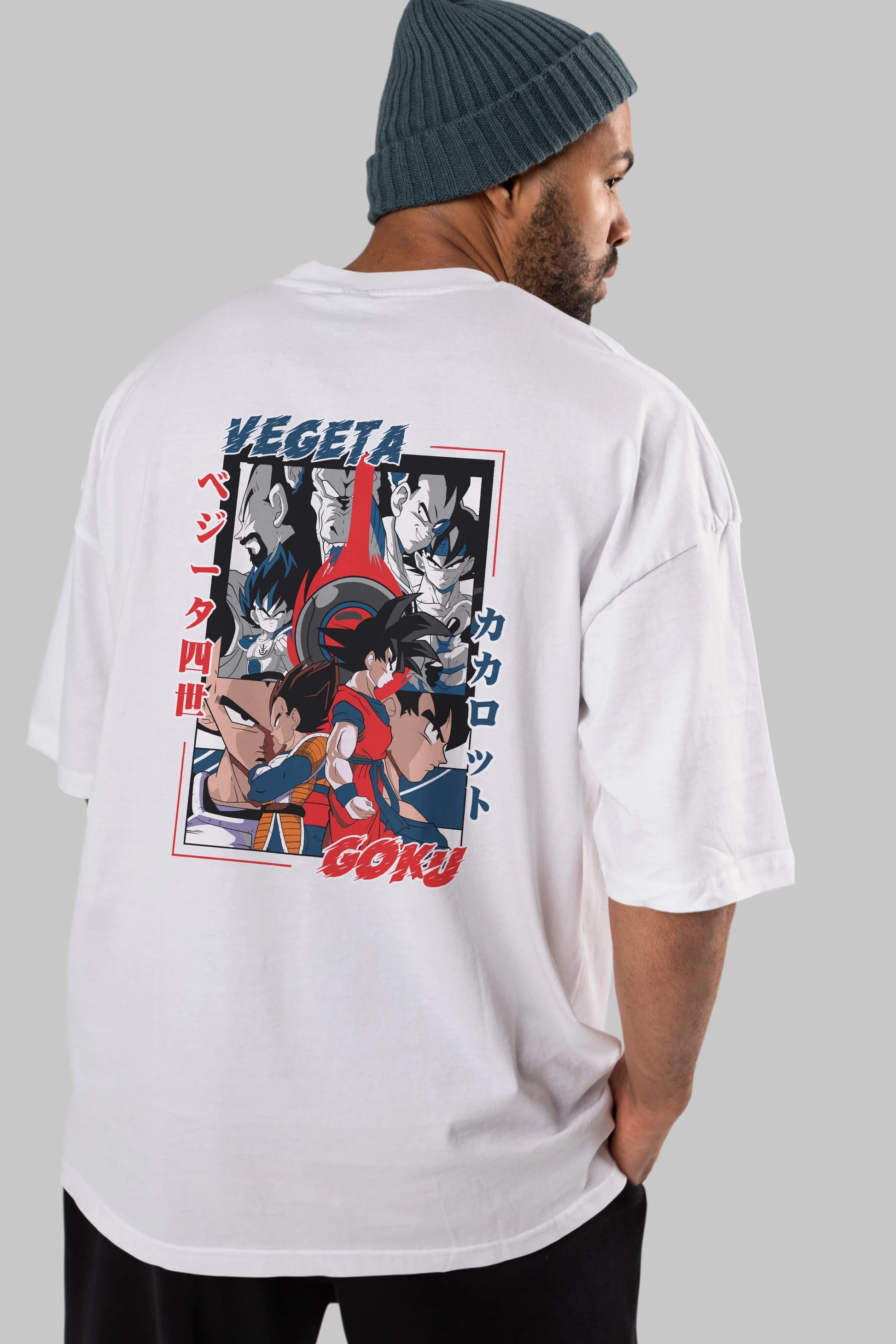 VEGETA VS GOKU Anime Arka Baskılı Oversize t-shirt Erkek Kadın Unisex