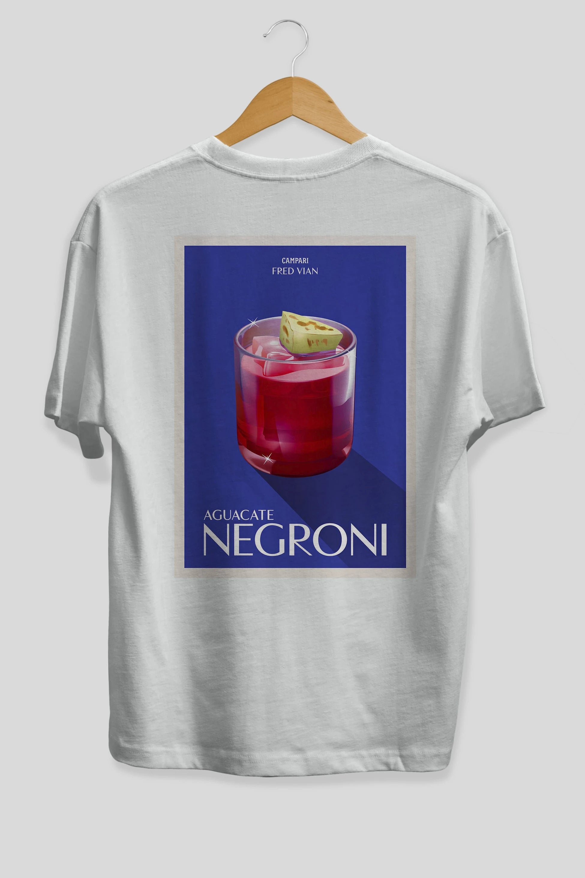 Aguacate Negroni Arka Baskılı Oversize t-shirt Erkek Kadın Unisex %100 Pamuk Bisiklet Yaka tişort