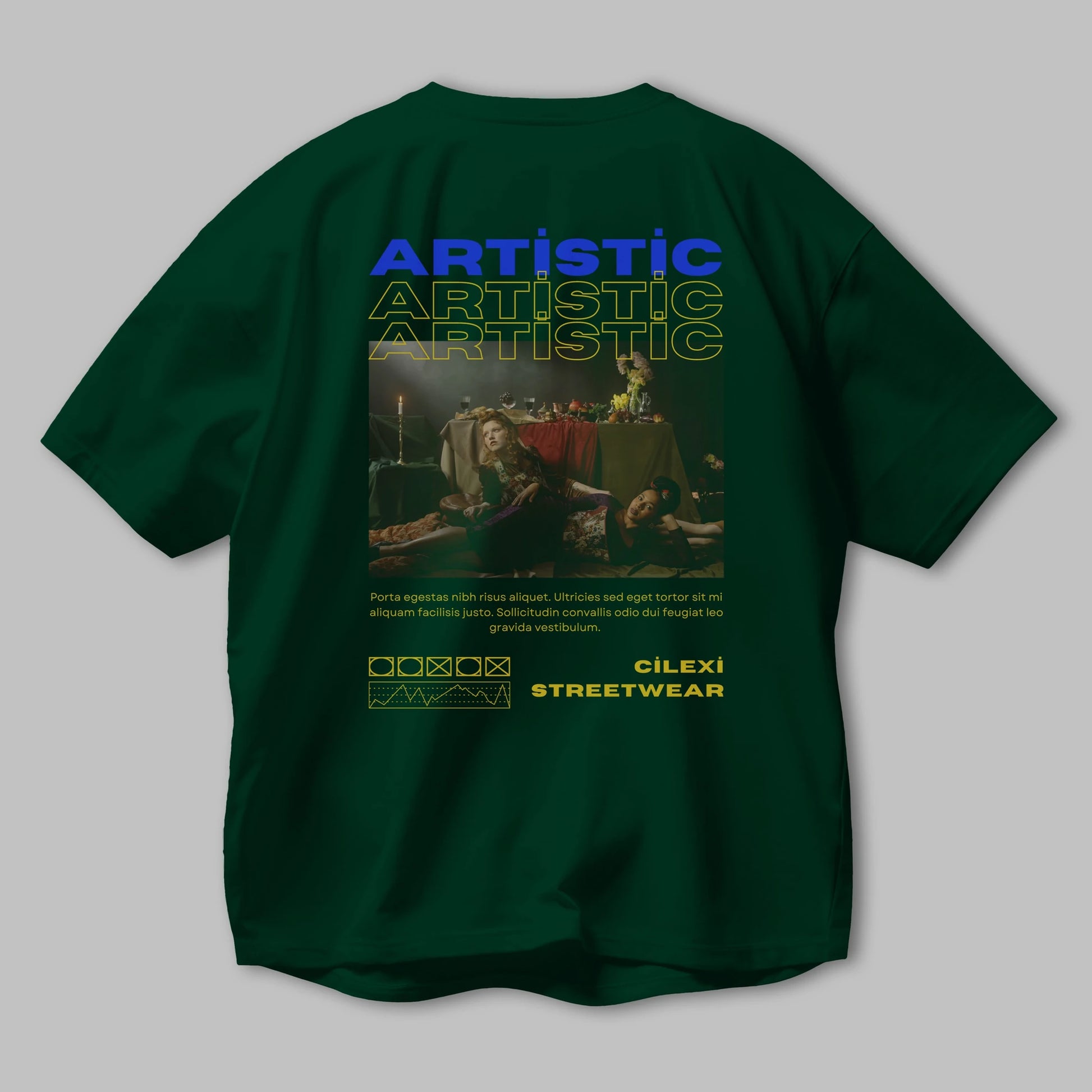 Artistic Yazılı Streetwear Arka Baskılı Oversize t-shirt Erkek Kadın Unisex