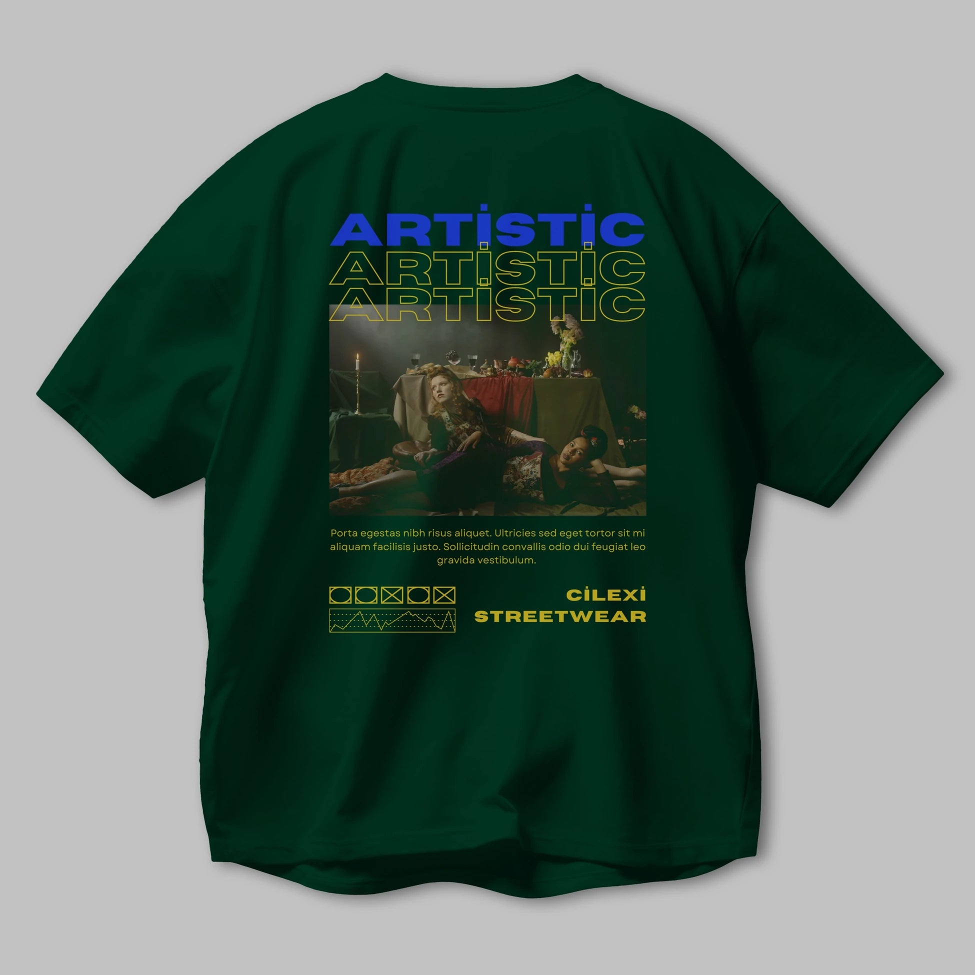 Artistic Yazılı Streetwear Arka Baskılı Oversize t-shirt Erkek Kadın Unisex