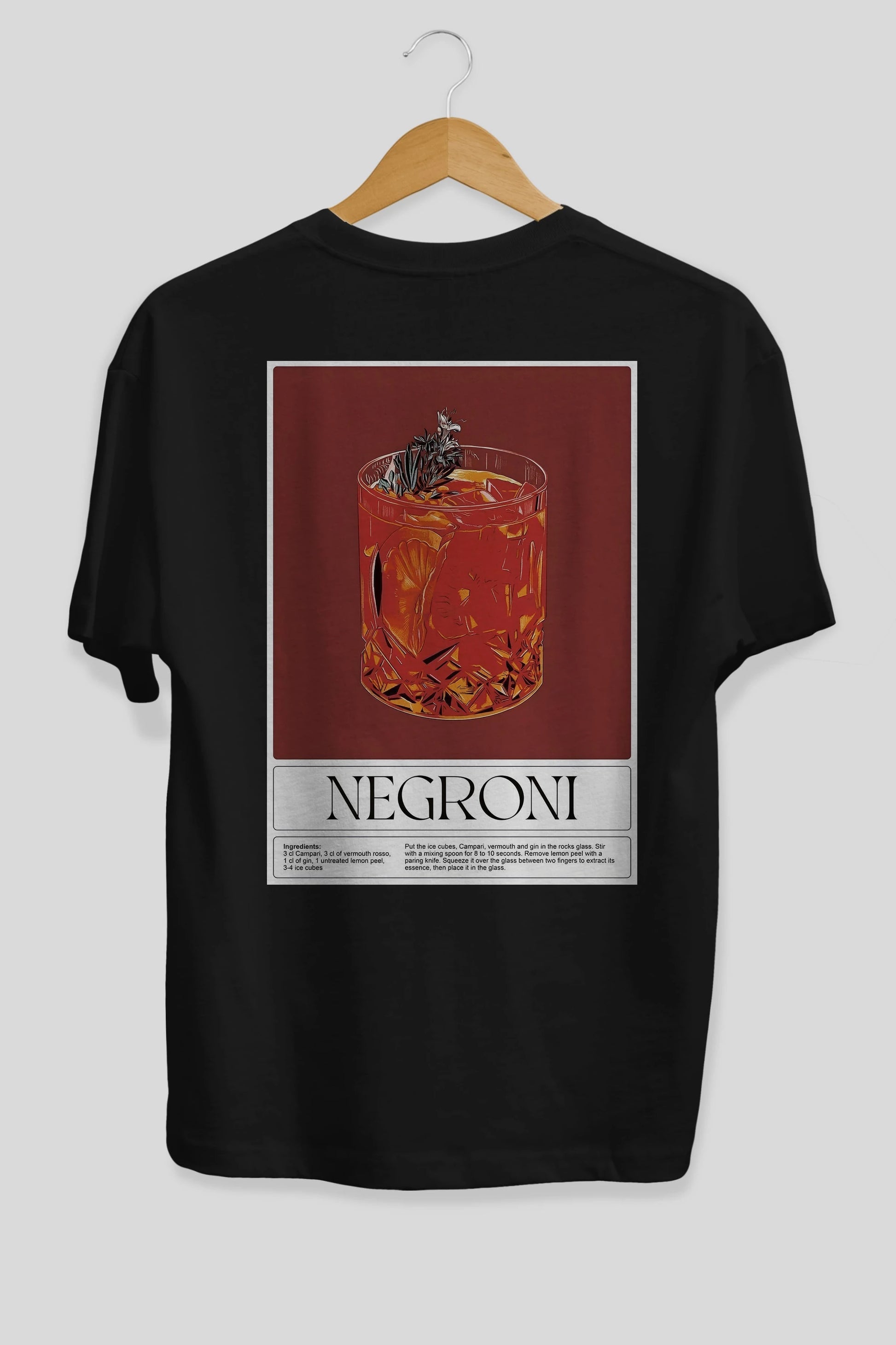 Negroni 2 Arka Baskılı Oversize t-shirt Erkek Kadın Unisex %100 Pamuk Bisiklet Yaka tişort