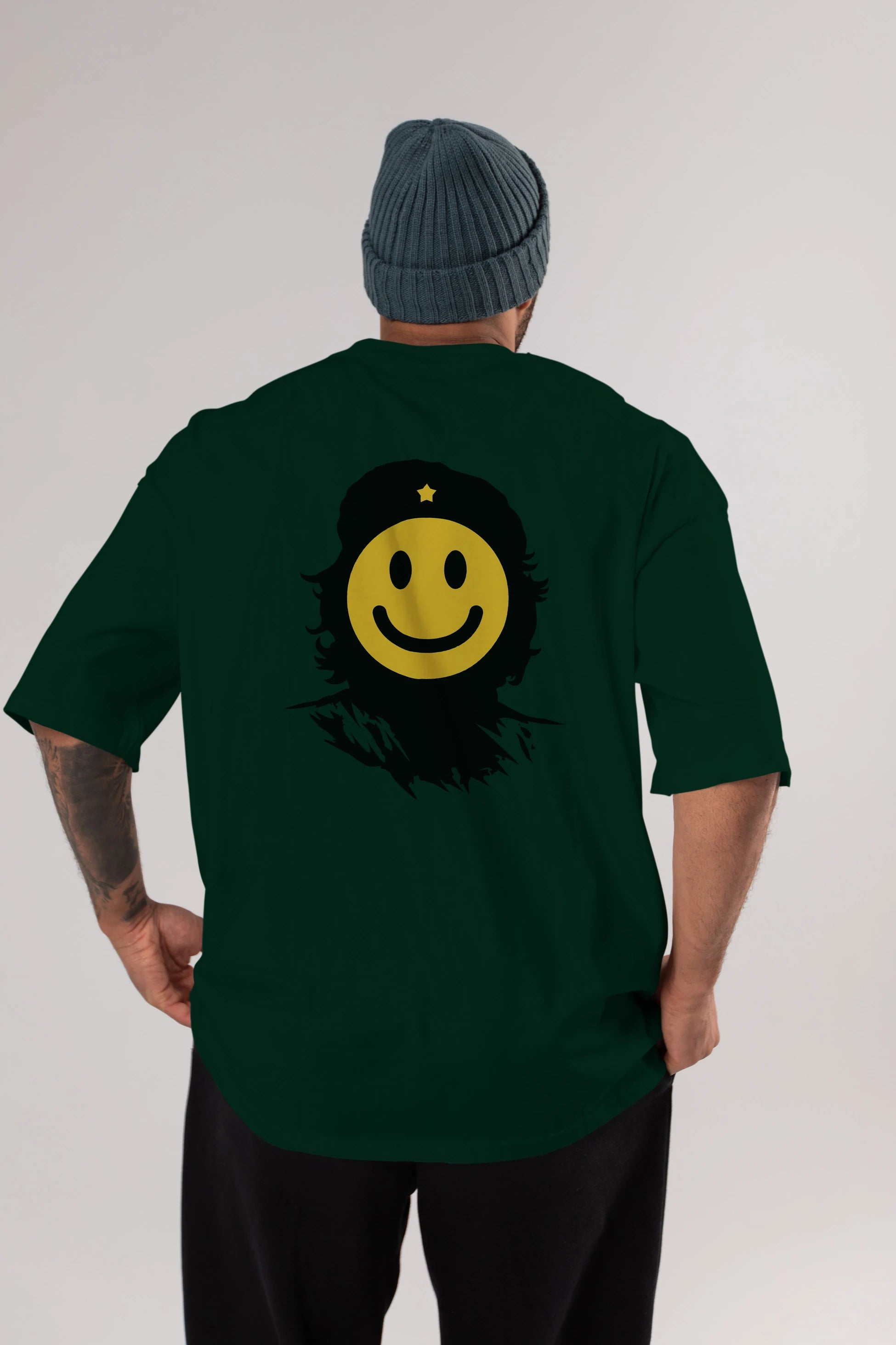 Che Smile Arka Baskılı Oversize t-shirt %100 pamuk Erkek Kadın Unisex