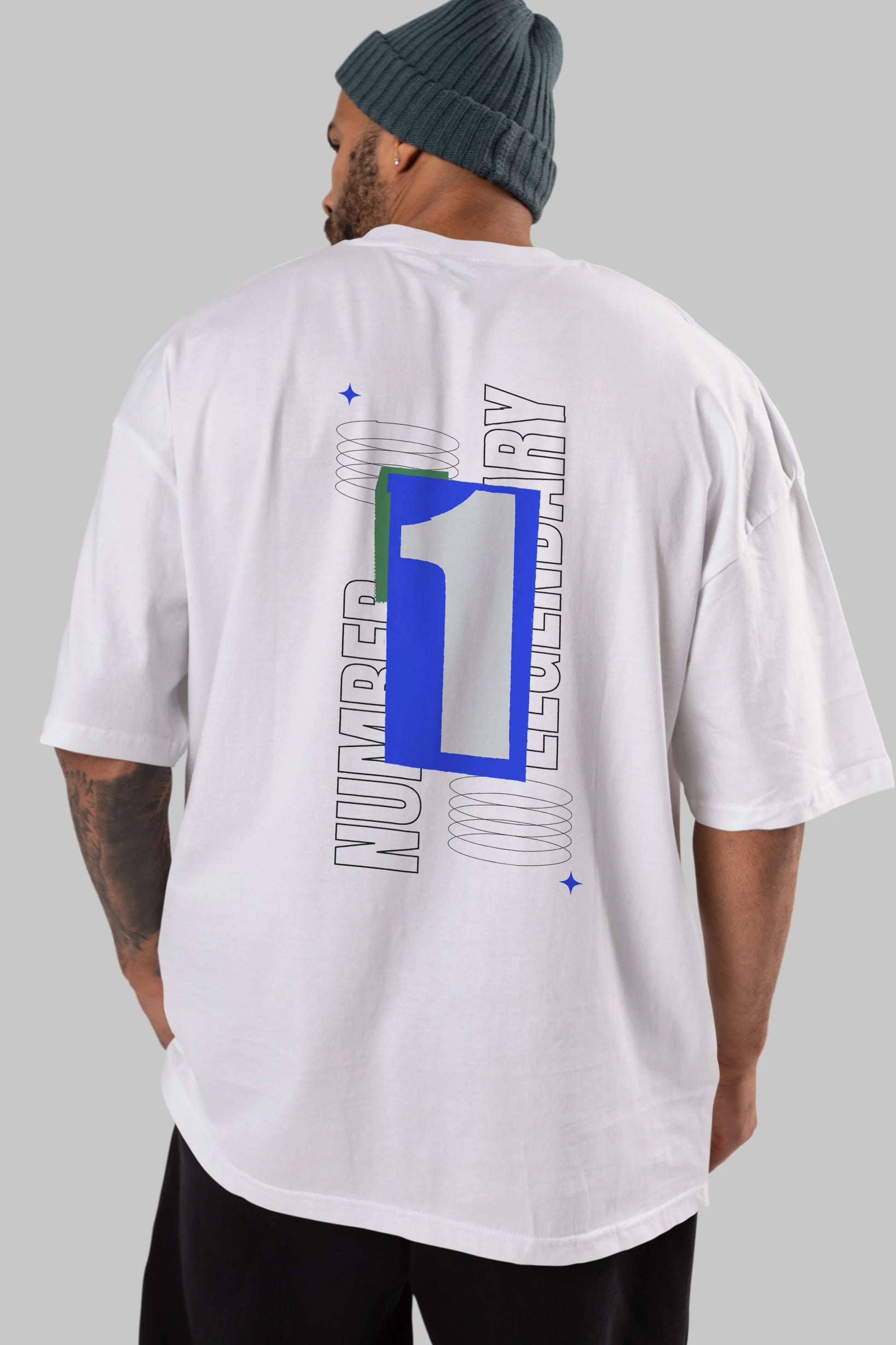 Number 1 Yazılı Arka Baskılı Oversize t-shirt Erkek Kadın Unisex