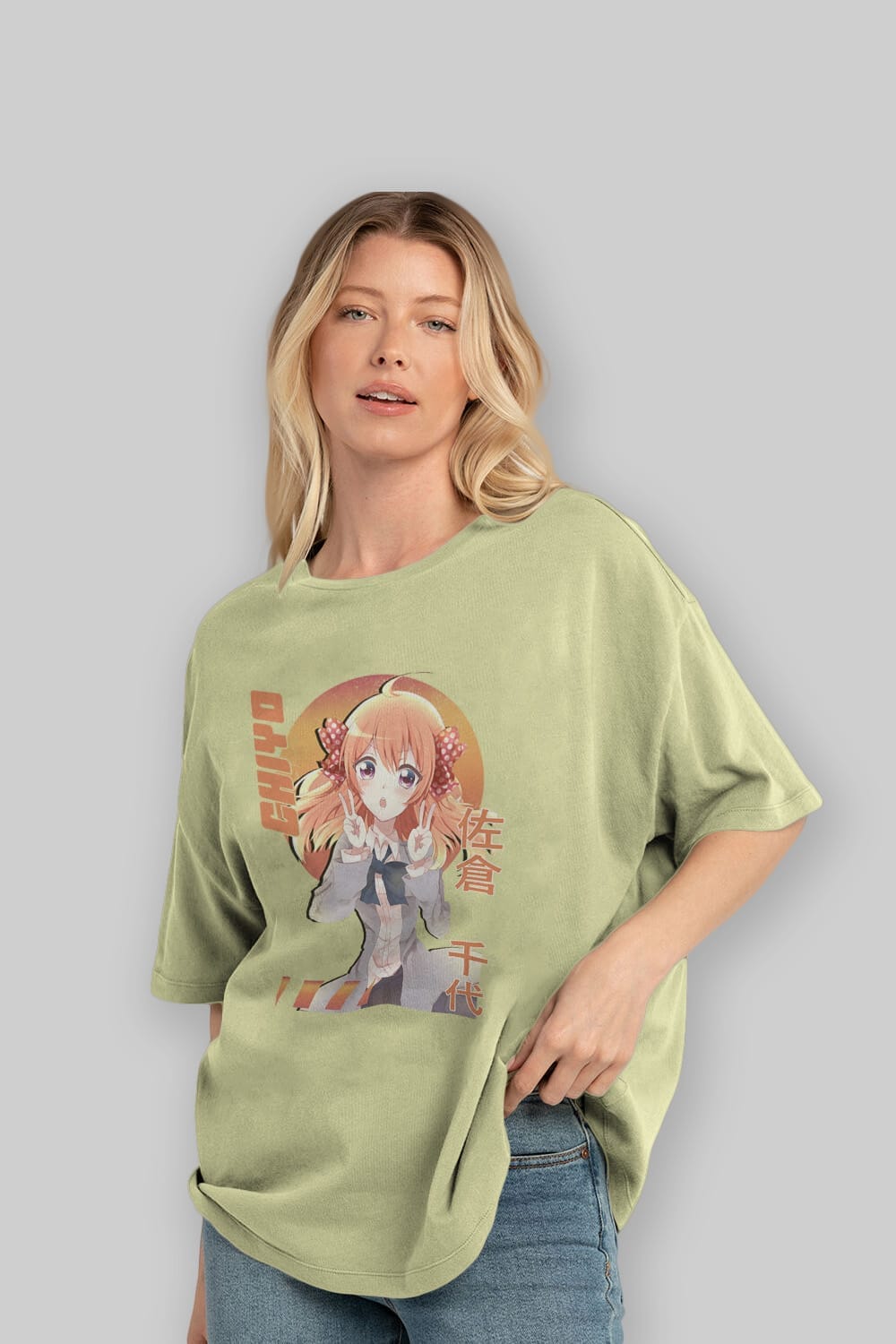 Chiyo Sakura 5 Anime Ön Baskılı Oversize t-shirt %100 pamuk Erkek Kadın Unisex