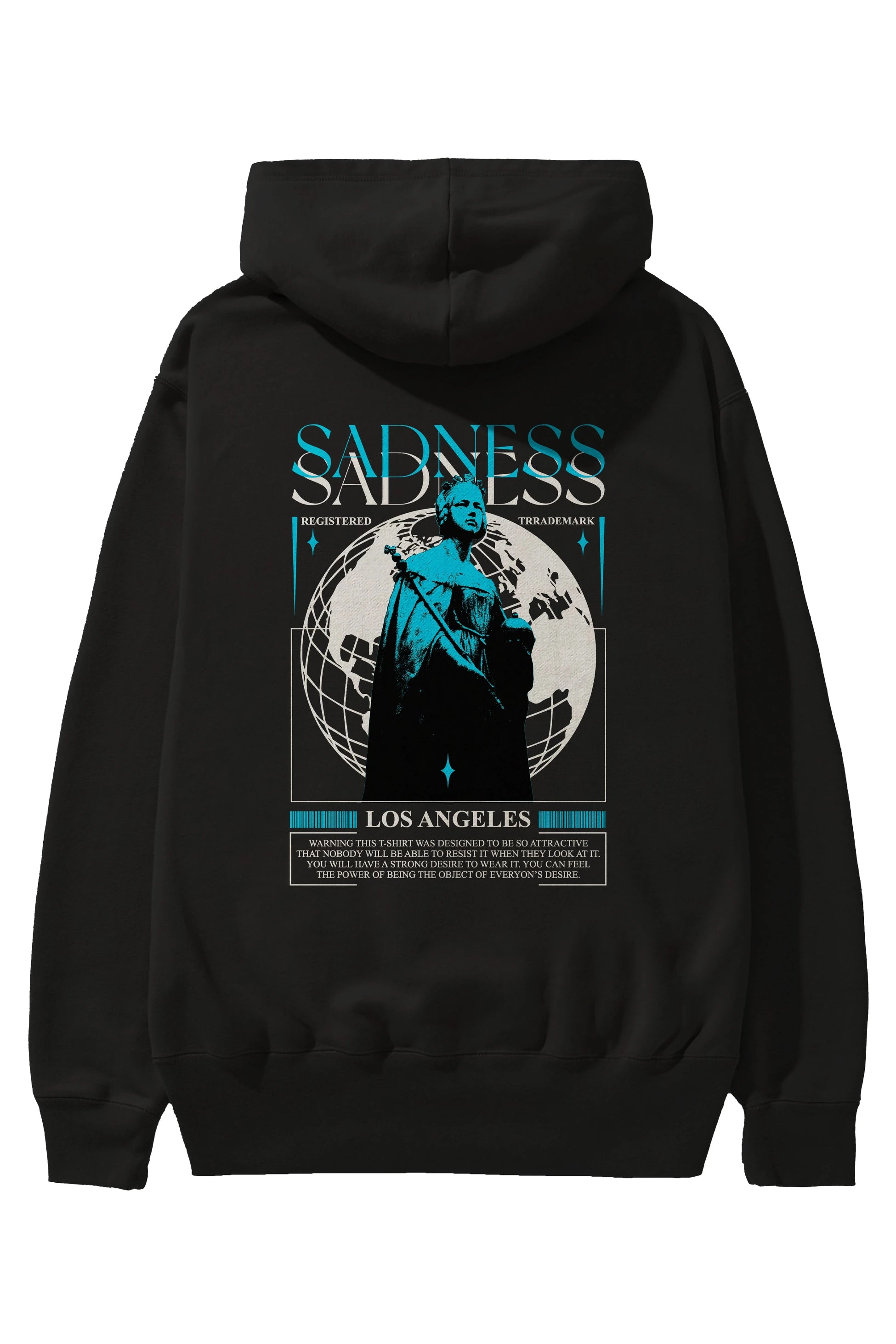 Sadness Los Angeles Arka Baskılı Hoodie Oversize Kapüşonlu Sweatshirt Erkek Kadın Unisex