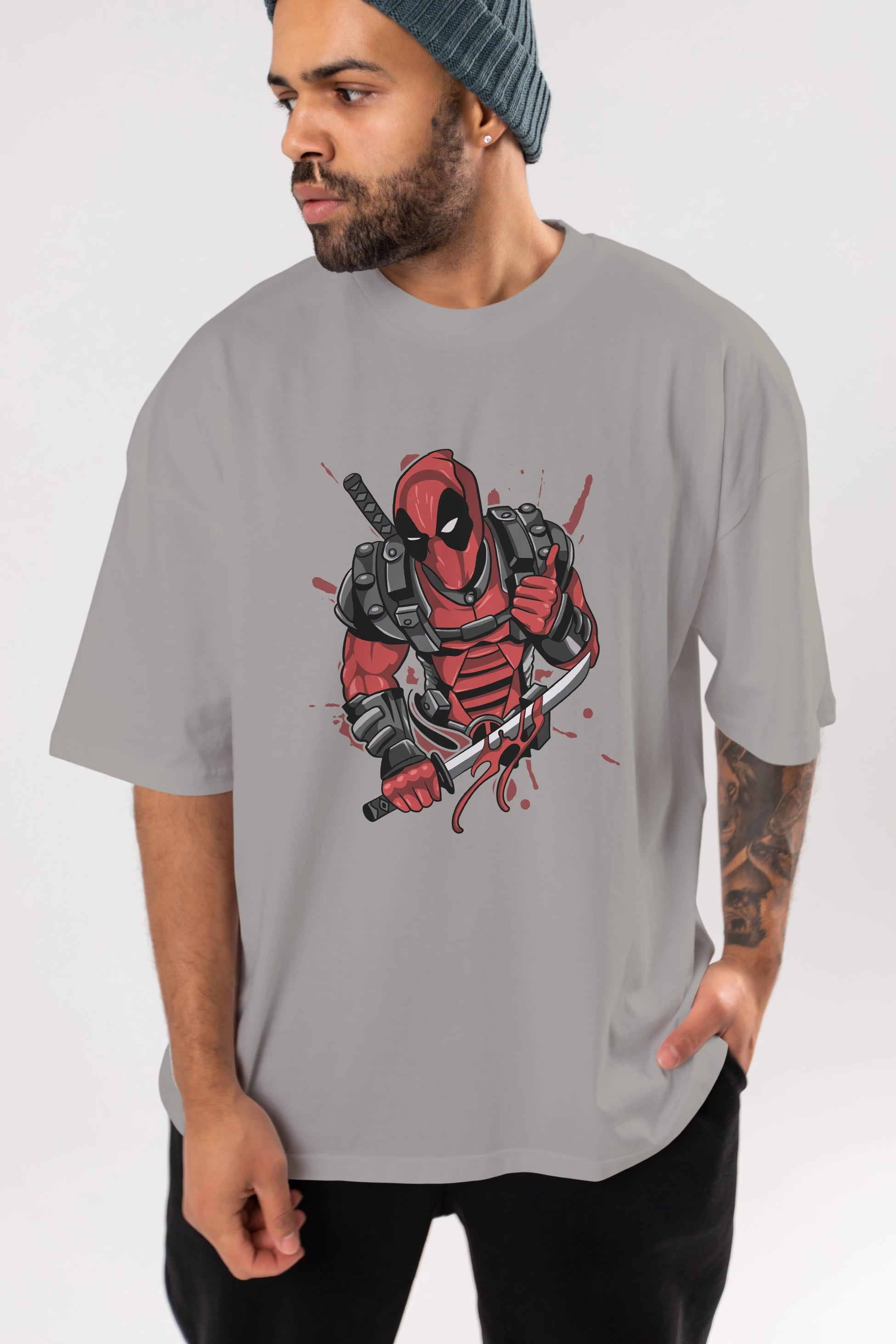 Deadpool (12) Ön Baskılı Oversize t-shirt Erkek Kadın Unisex %100 Pamuk Bisiklet Yaka tişort