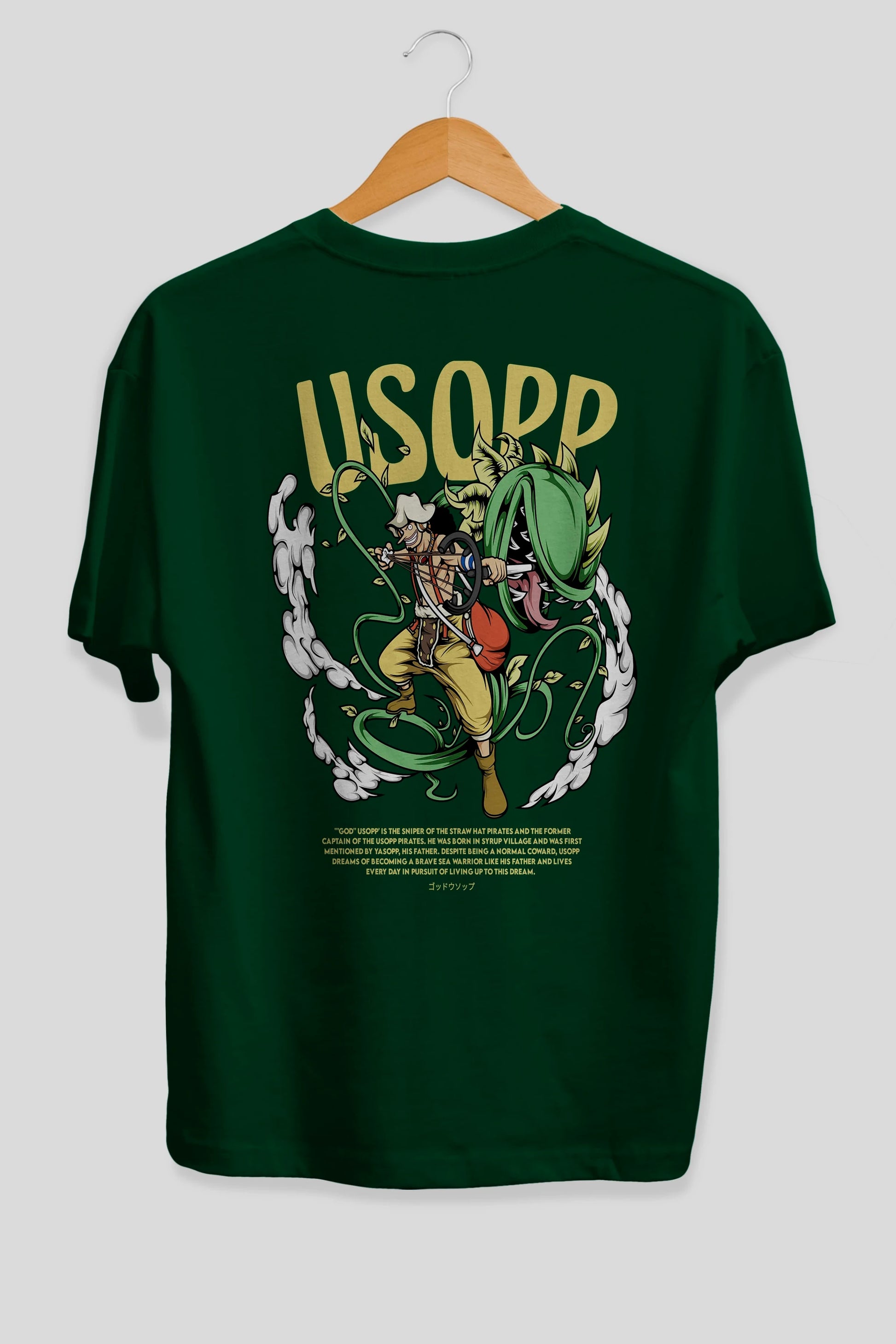 Usopp Anime Arka Baskılı Oversize t-shirt Erkek Kadın Unisex