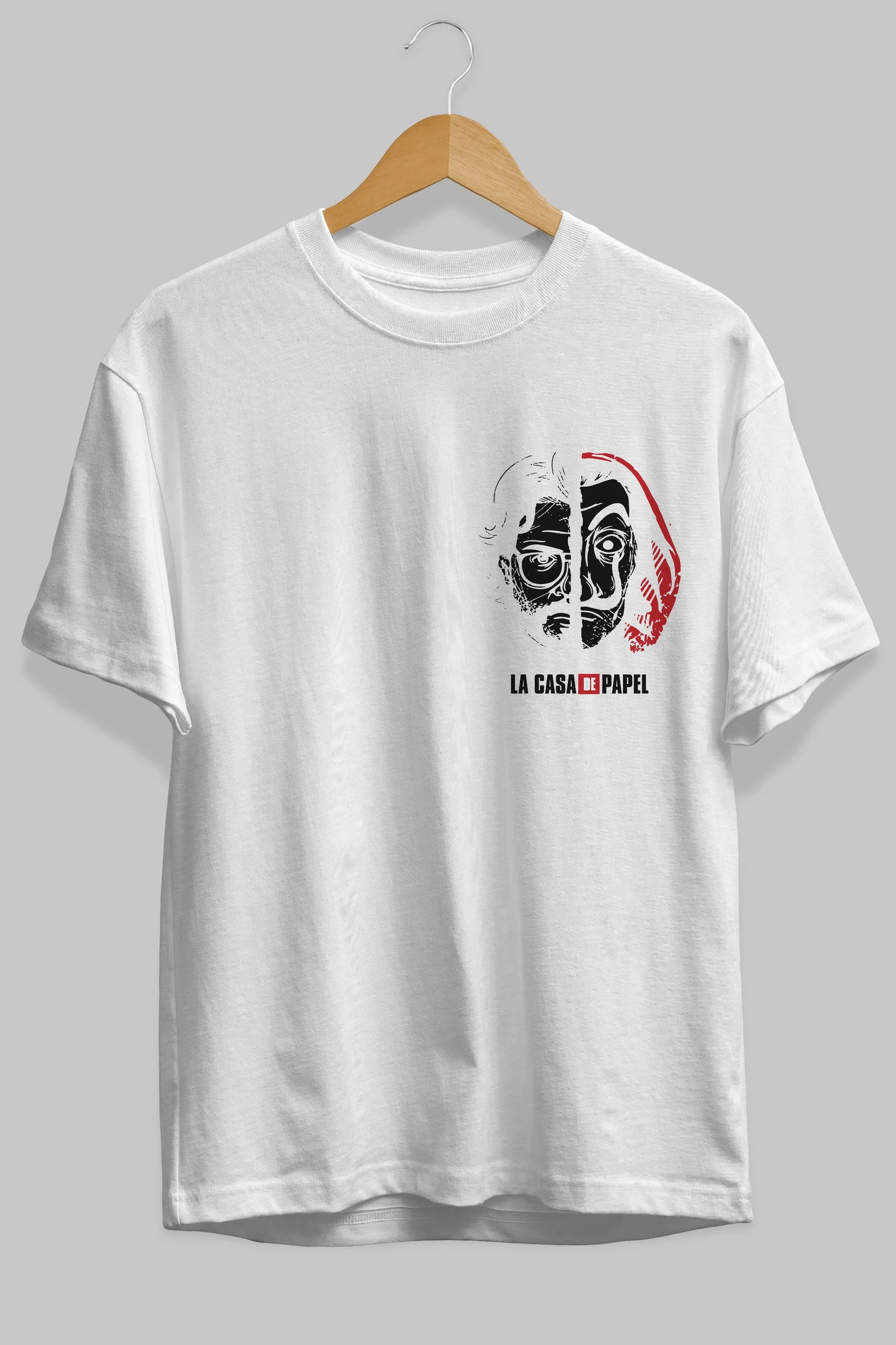 La Casa De Papel (9) Ön Sol Baskılı Oversize t-shirt Erkek Kadın Unisex %100 Pamuk Bisiklet Yaka tişort