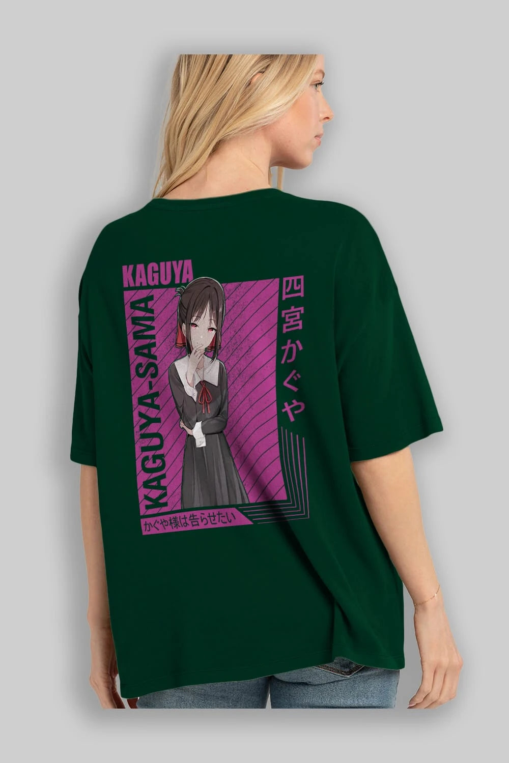Kaguya Shinomiya 4 1 Anime Arka Baskılı Oversize t-shirt Erkek Kadın Unisex