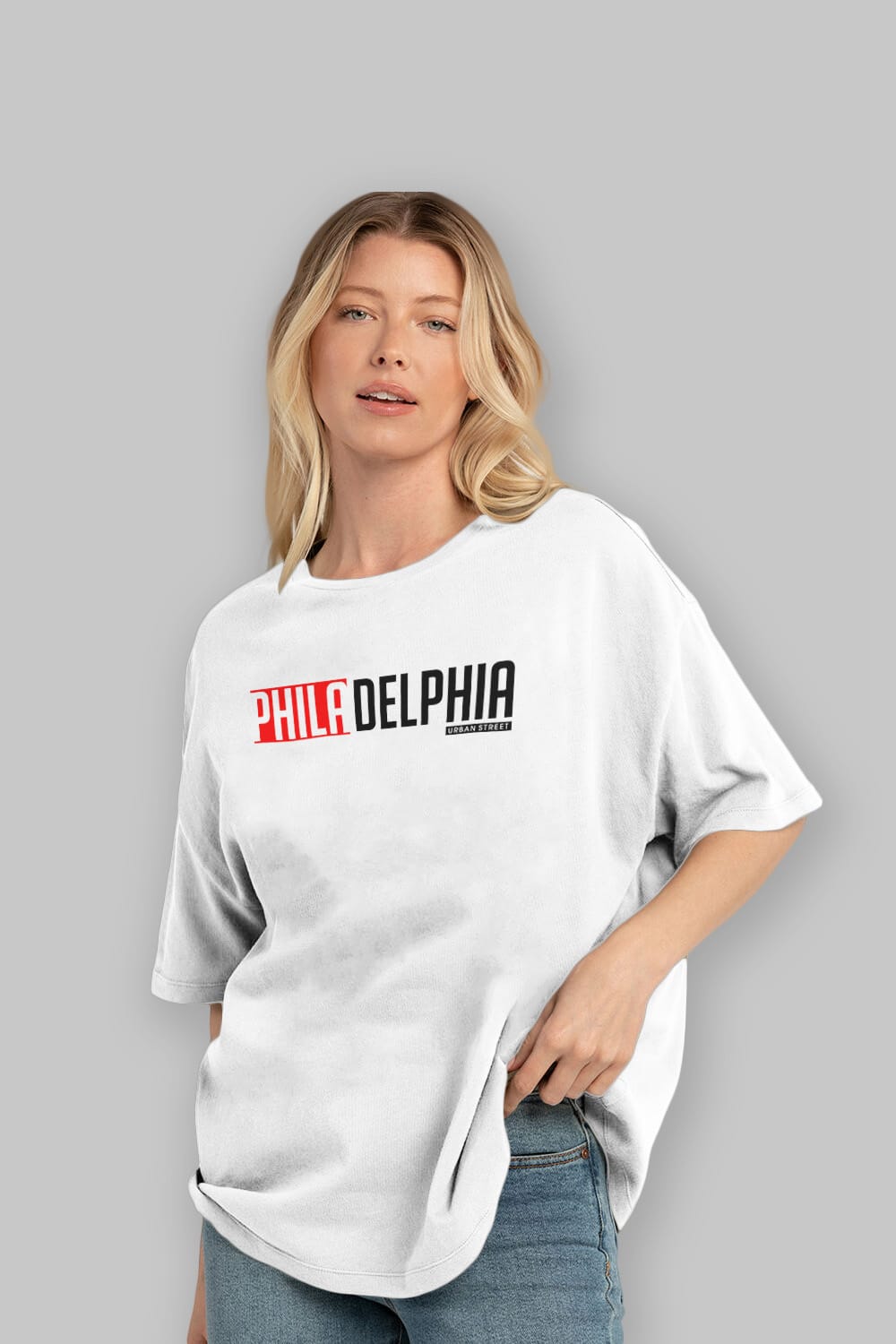 Philadelphia Ön Baskılı Oversize t-shirt Erkek Kadın Unisex