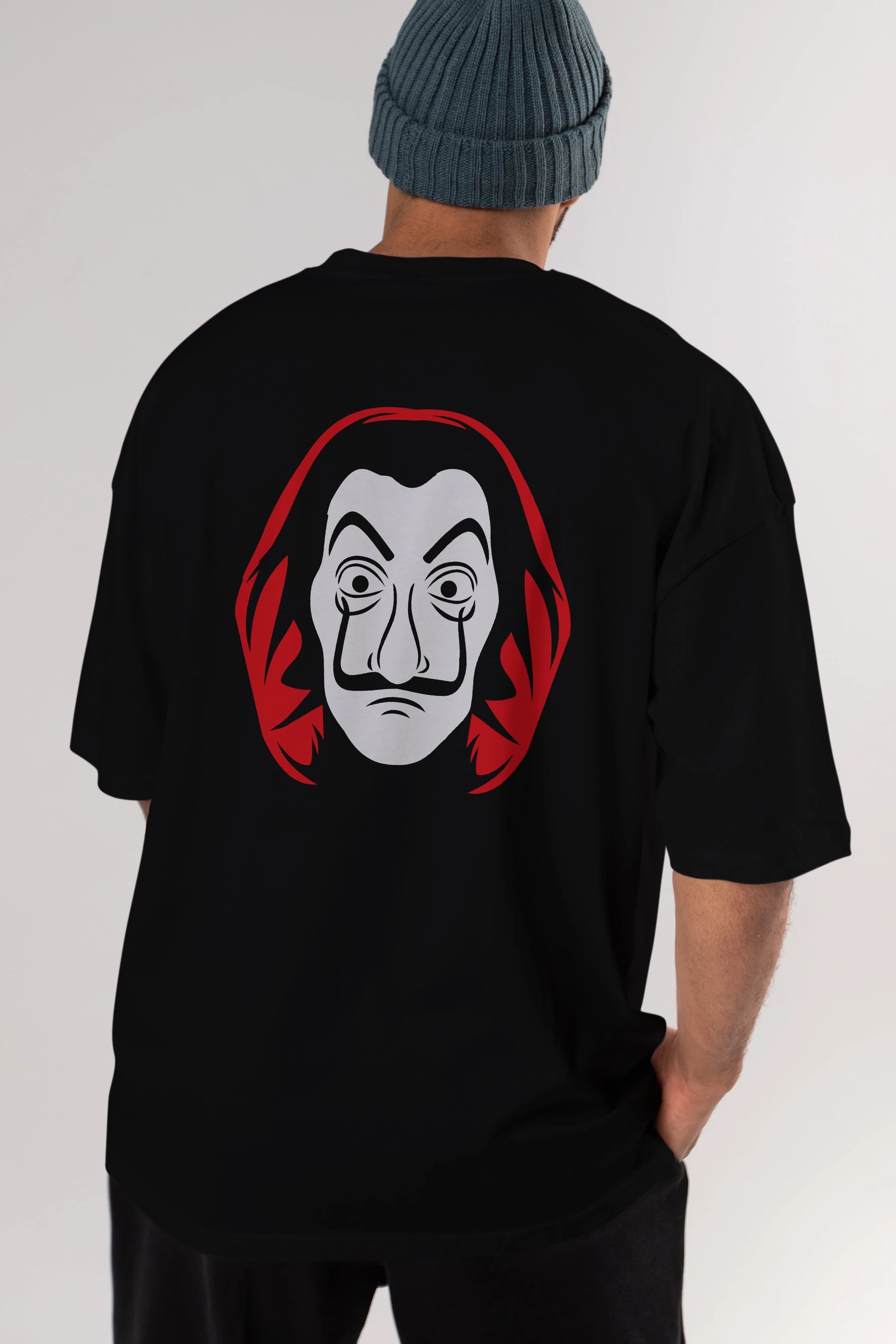 La Casa De Papel (8) Arka Baskılı Oversize t-shirt Erkek Kadın Unisex %100 Pamuk Bisiklet Yaka tişort