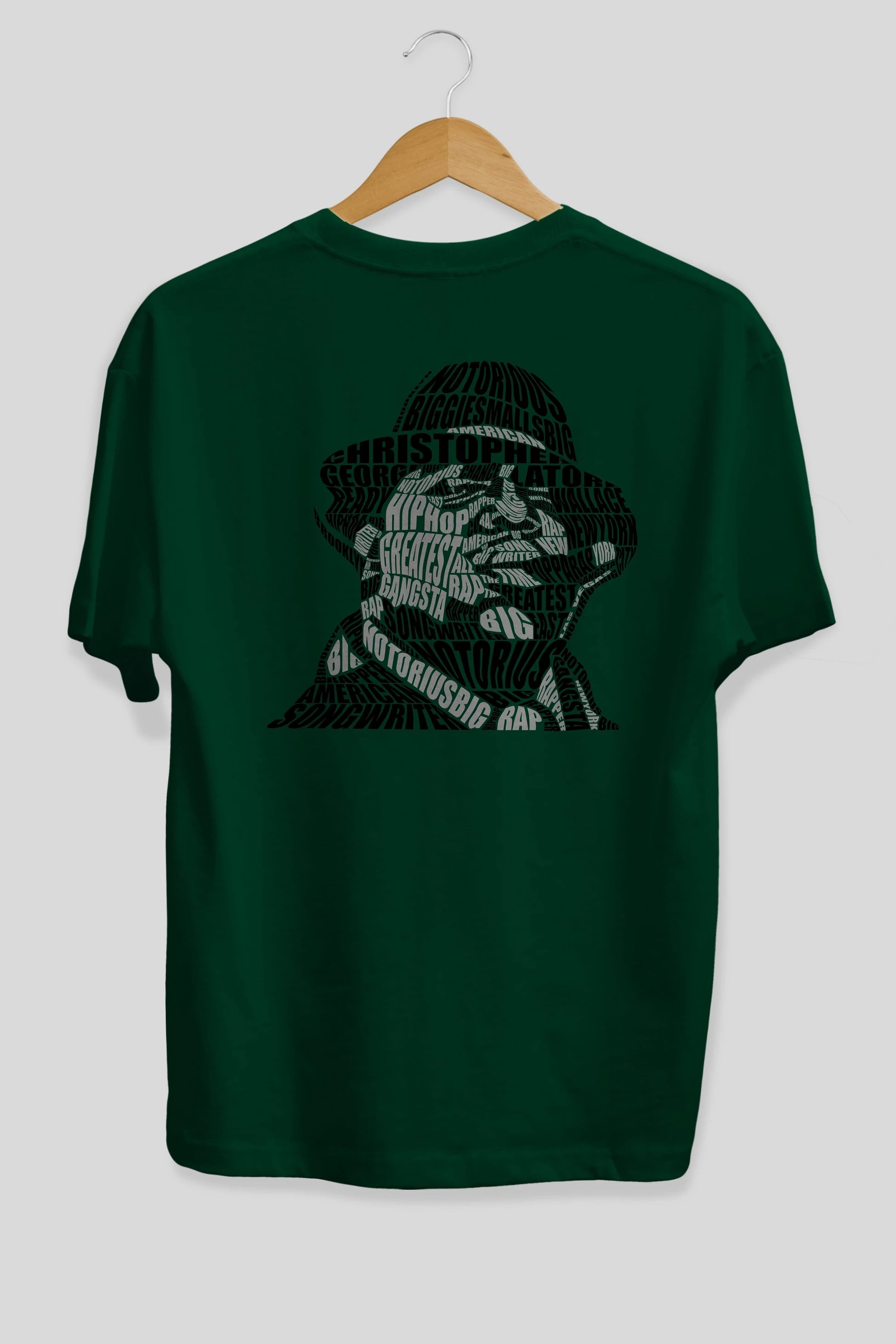 Notorious Big Calligram Arka Baskılı Oversize t-shirt %100 pamuk Erkek Kadın Unisex