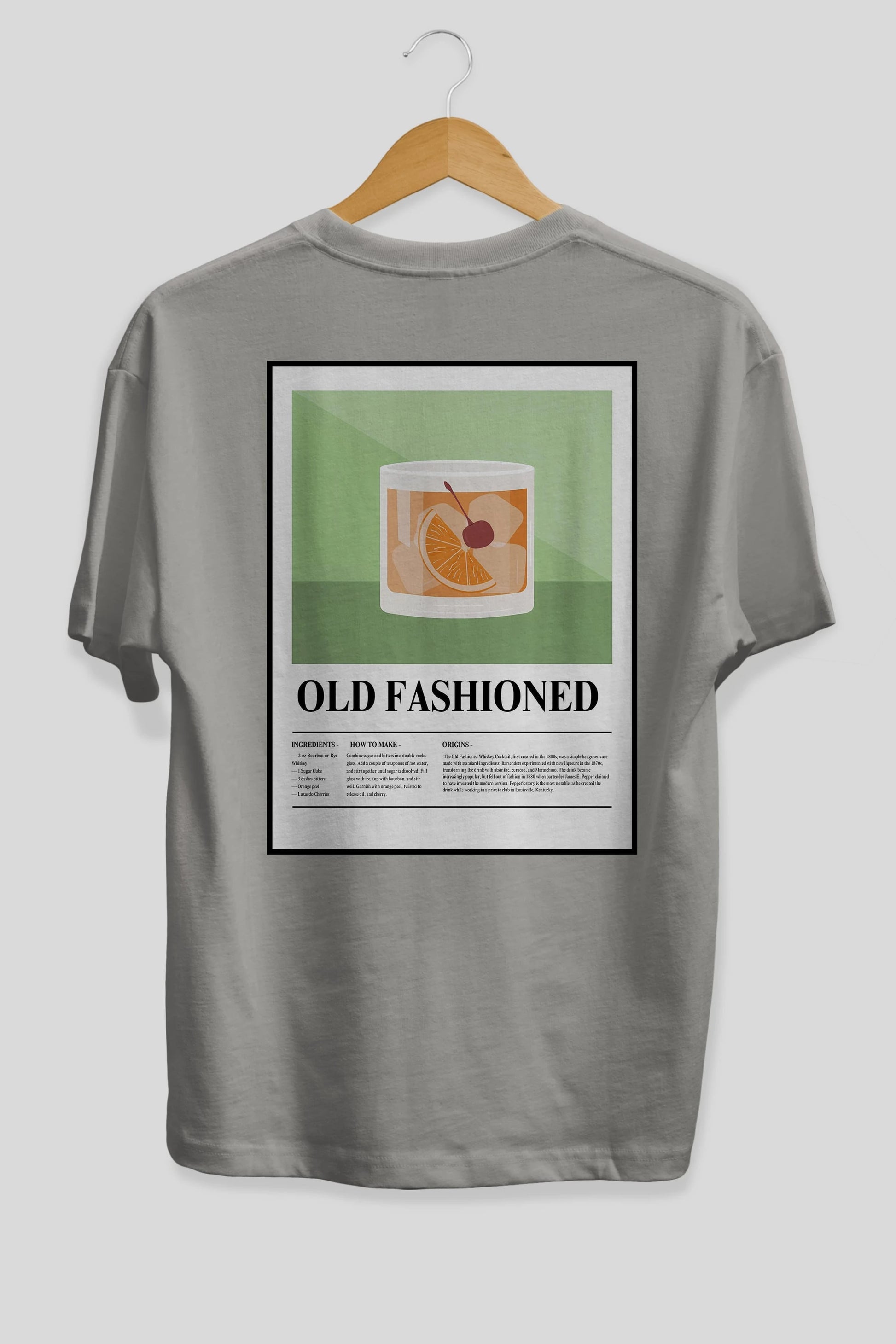 Old Fashioned Arka Baskılı Oversize t-shirt Erkek Kadın Unisex %100 Pamuk Bisiklet Yaka tişort