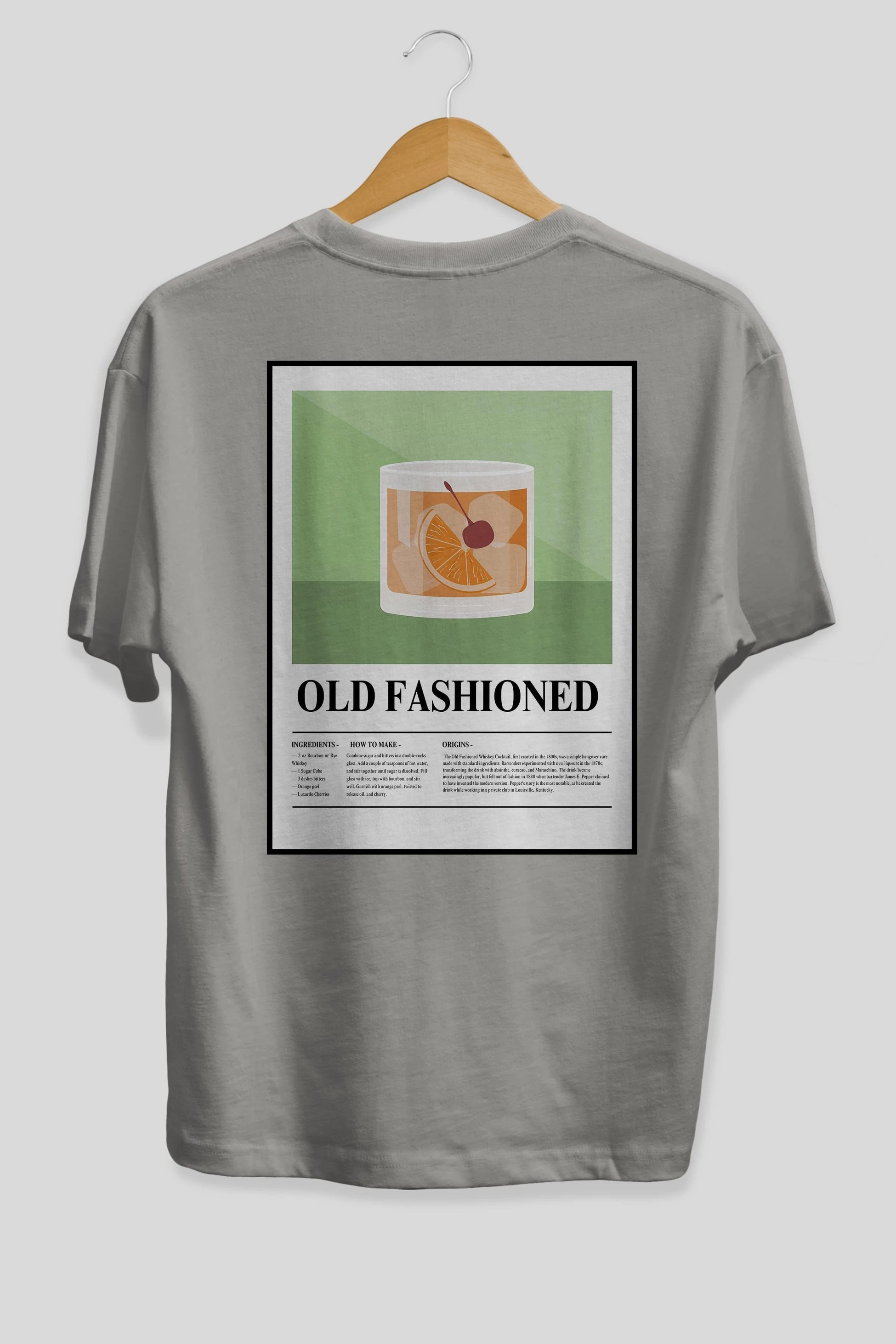 Old Fashioned Arka Baskılı Oversize t-shirt Erkek Kadın Unisex %100 Pamuk Bisiklet Yaka tişort