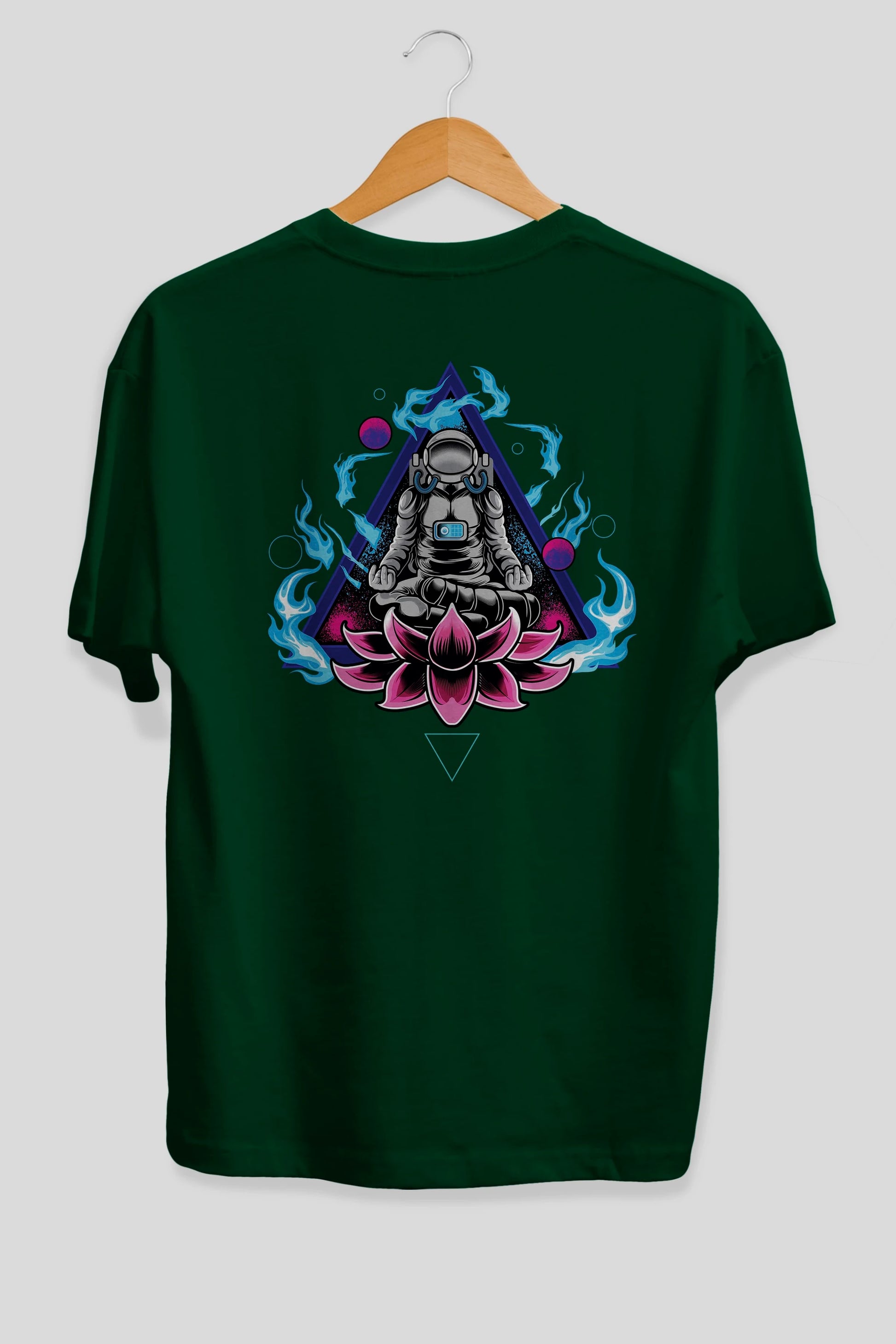 Astronaut Meditation (2) Arka Baskılı Oversize t-shirt Erkek Kadın Unisex