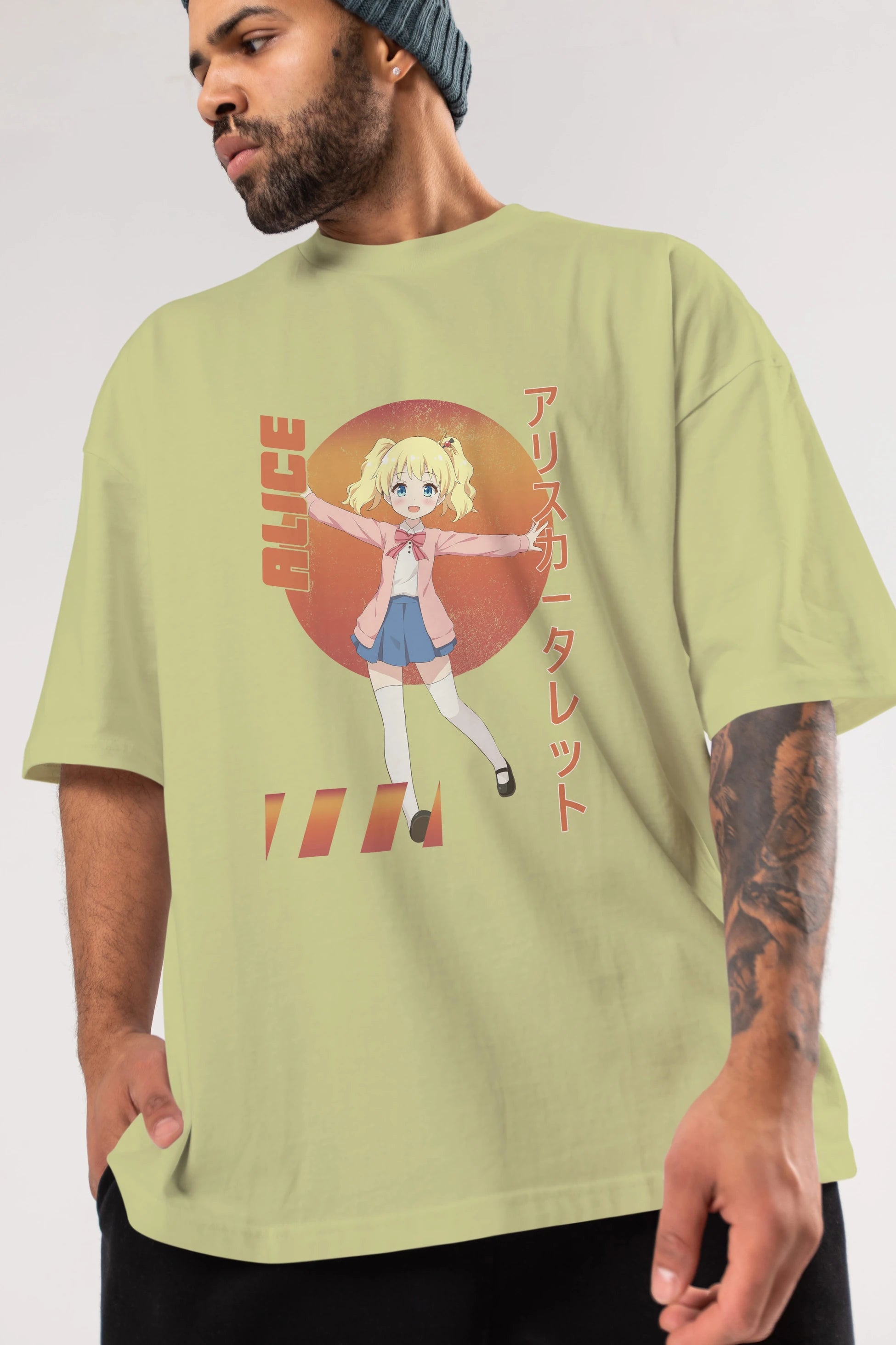 Alice Cartelet 15 Anime Ön Baskılı Oversize t-shirt %100 pamuk Erkek Kadın Unisex