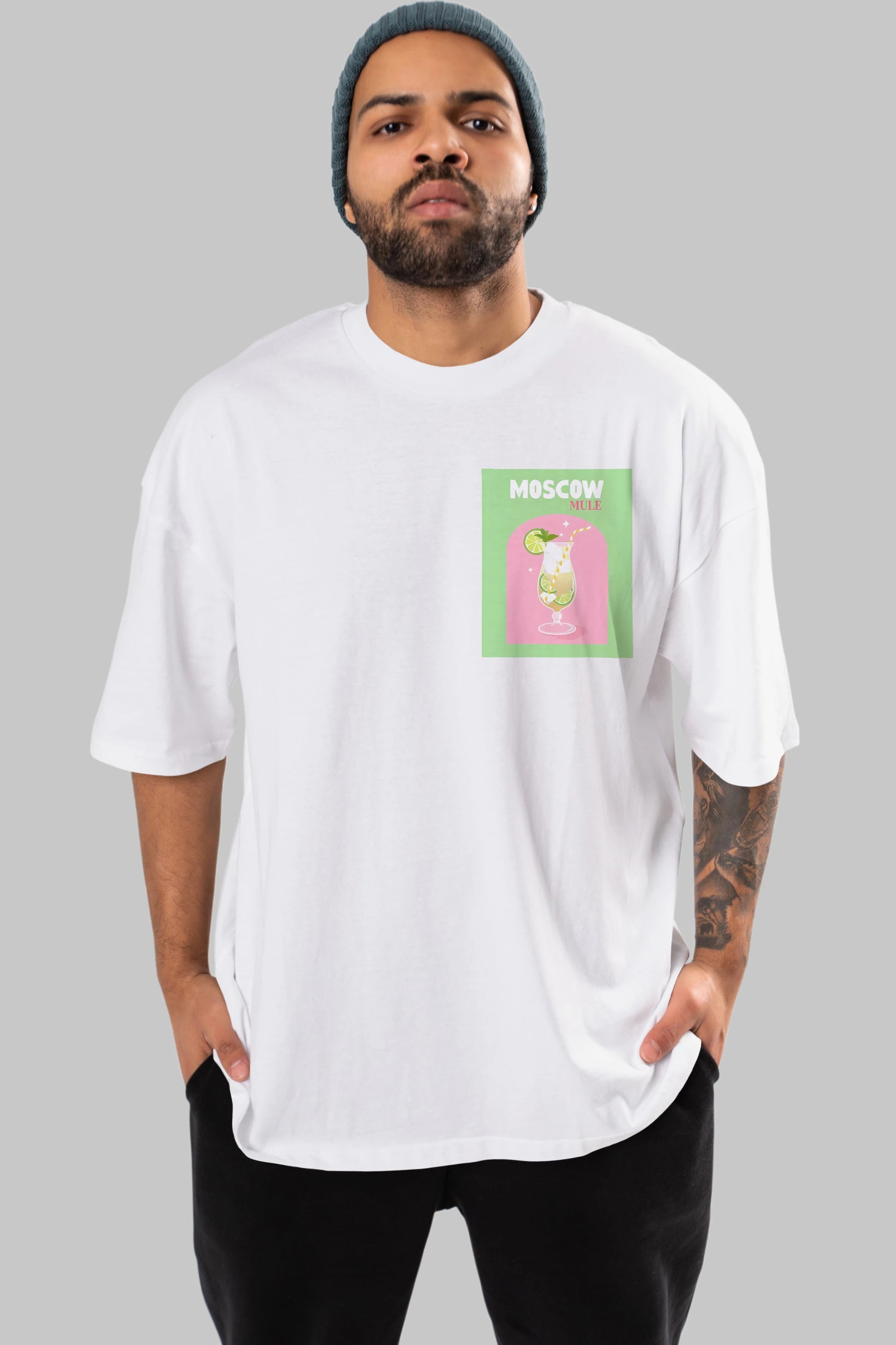 Moscow Mule 5 Ön Sol Baskılı Oversize t-shirt Erkek Kadın Unisex %100 Pamuk Bisiklet Yaka tişort