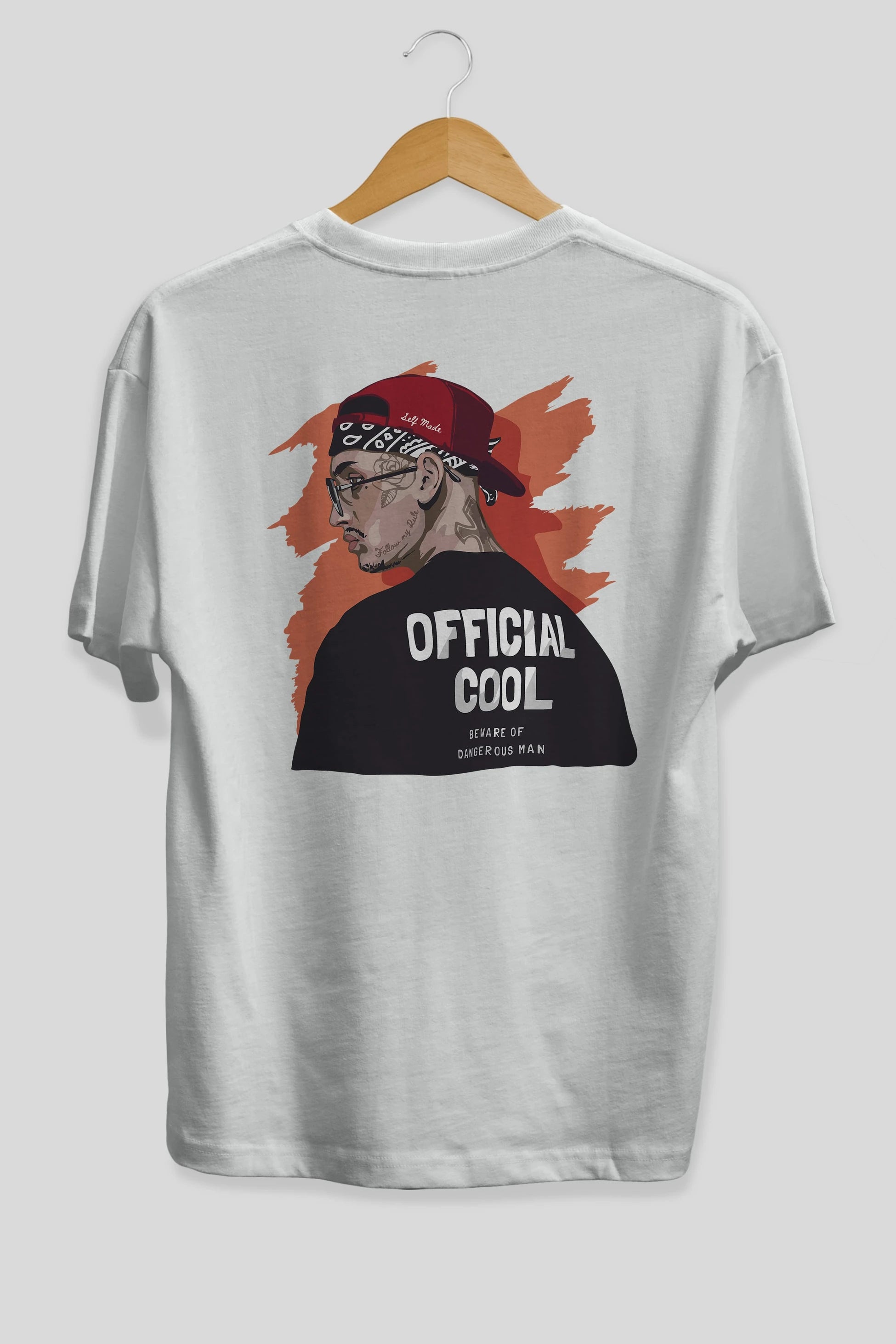 Official Cool Arka Baskılı Oversize t-shirt Erkek Kadın Unisex