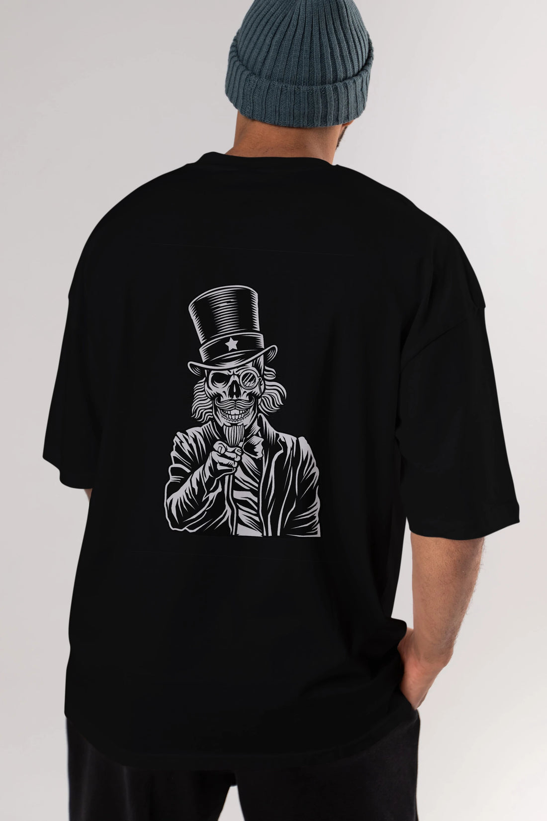 I Want You Skull Arka Baskılı Oversize t-shirt Erkek Kadın Unisex %100 Pamuk tişort