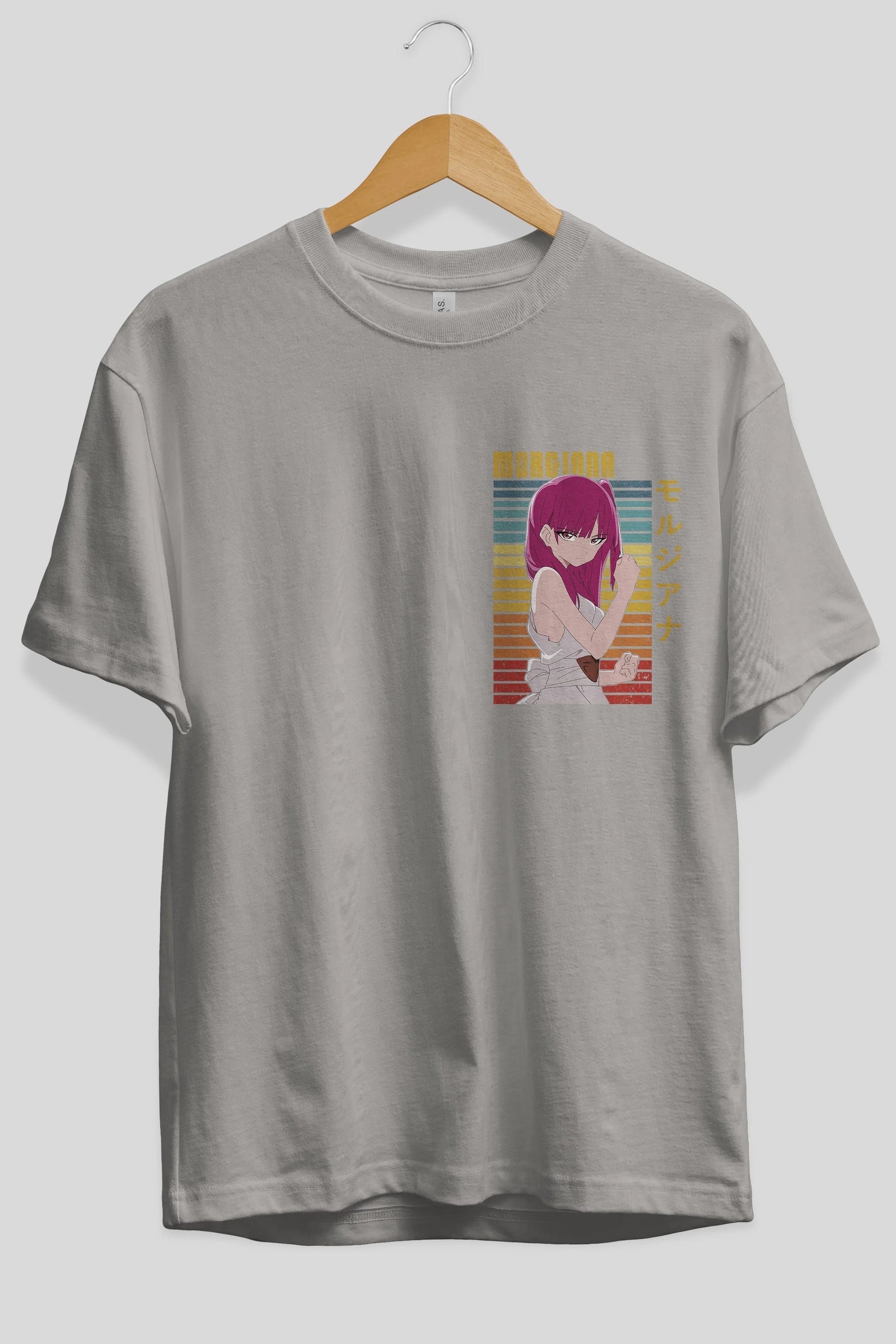 Morgiana 3 Ön Sol Baskılı Oversize t-shirt Erkek Kadın Unisex %100 Pamuk Bisiklet Yaka tişort