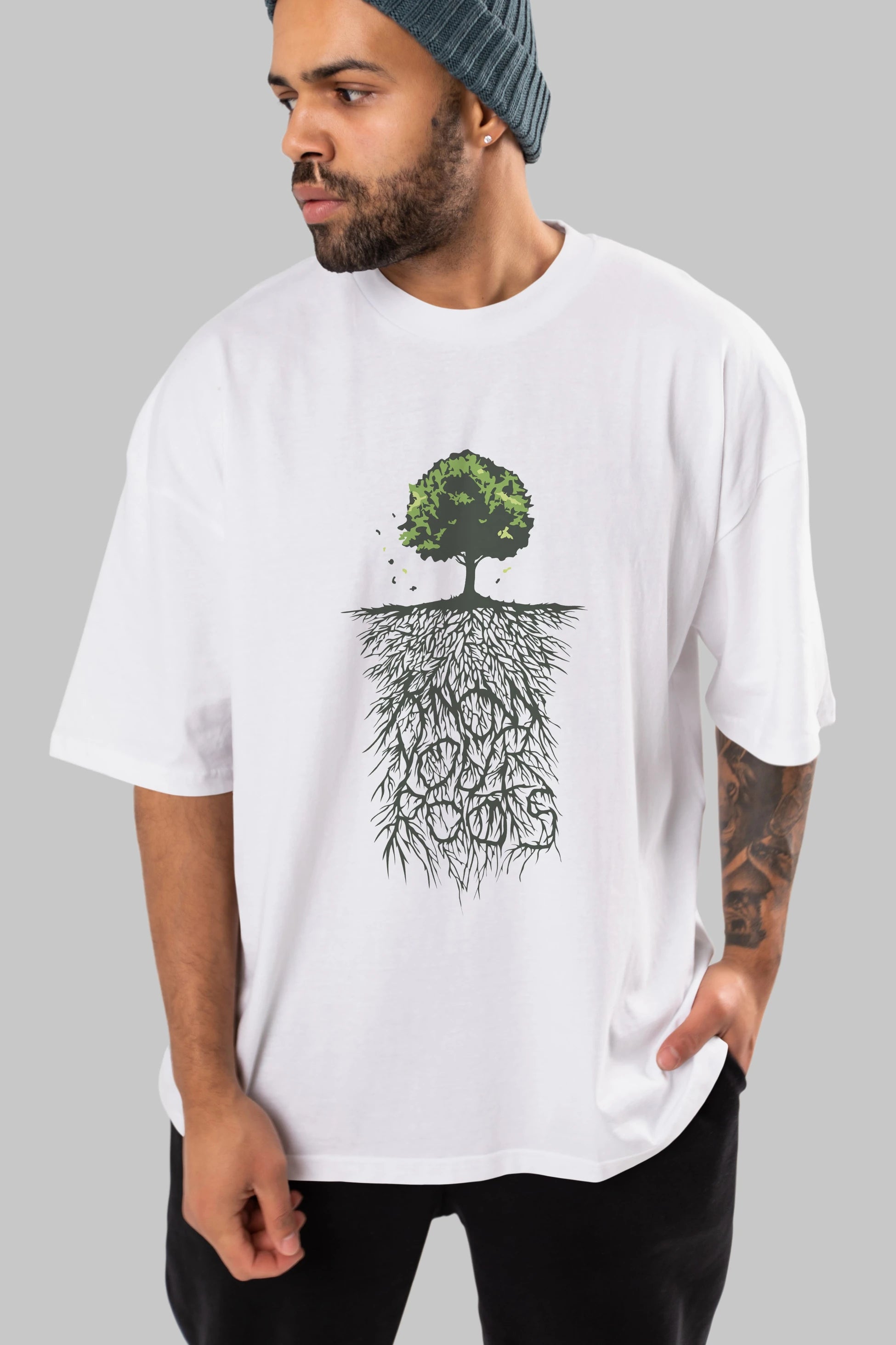 Know Your Roots Ön Baskılı Oversize t-shirt %100 pamuk Erkek Kadın Unisex