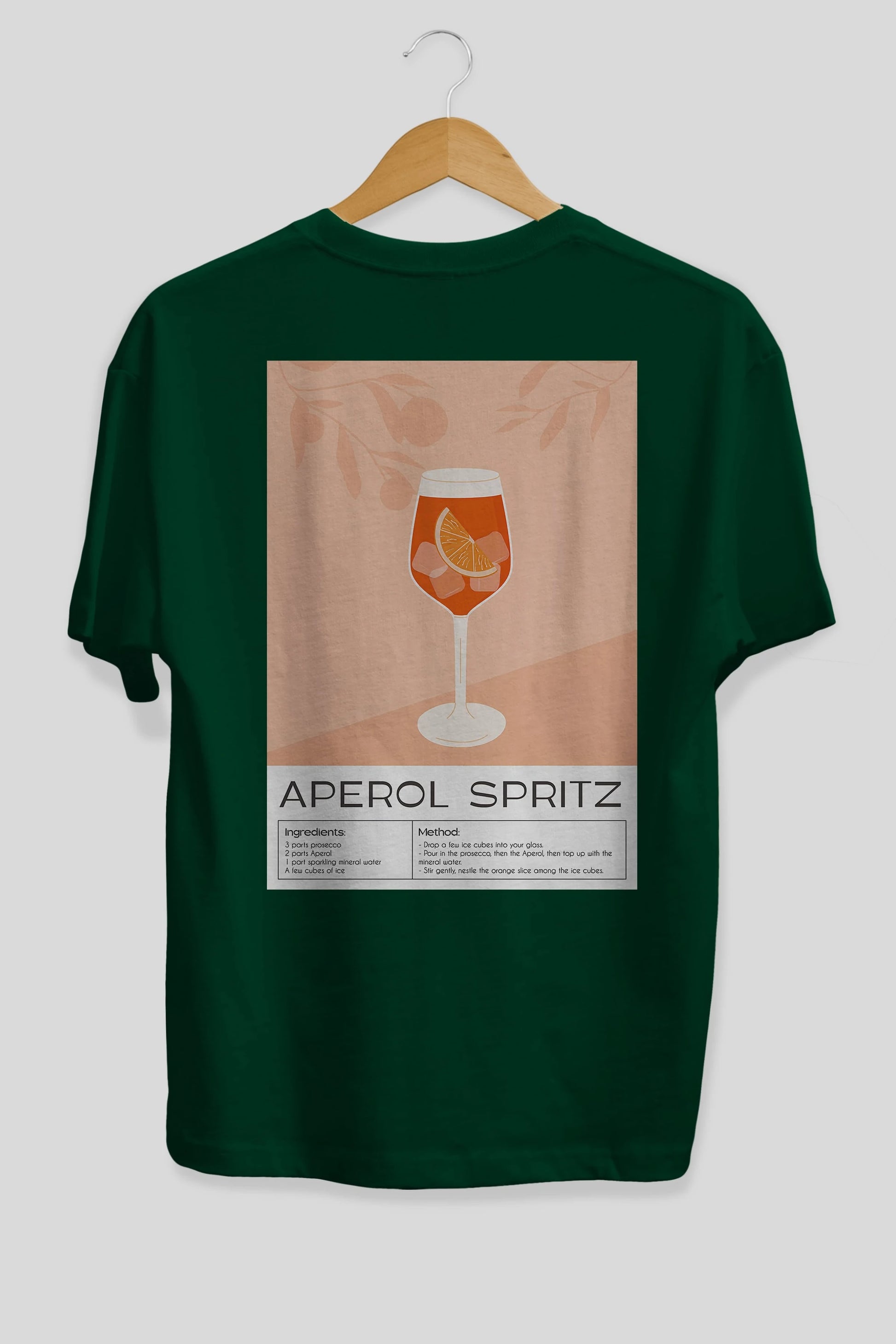 Aperol Spritz 7 Arka Baskılı Oversize t-shirt Erkek Kadın Unisex %100 Pamuk Bisiklet Yaka tişort