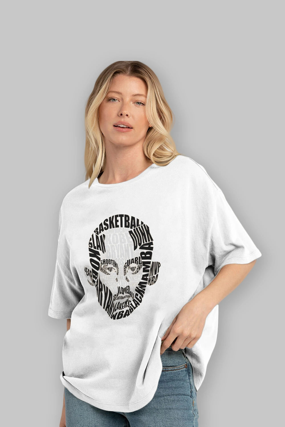 Kobe Bryan Calligram Ön Baskılı Oversize t-shirt %100 pamuk Erkek Kadın Unisex