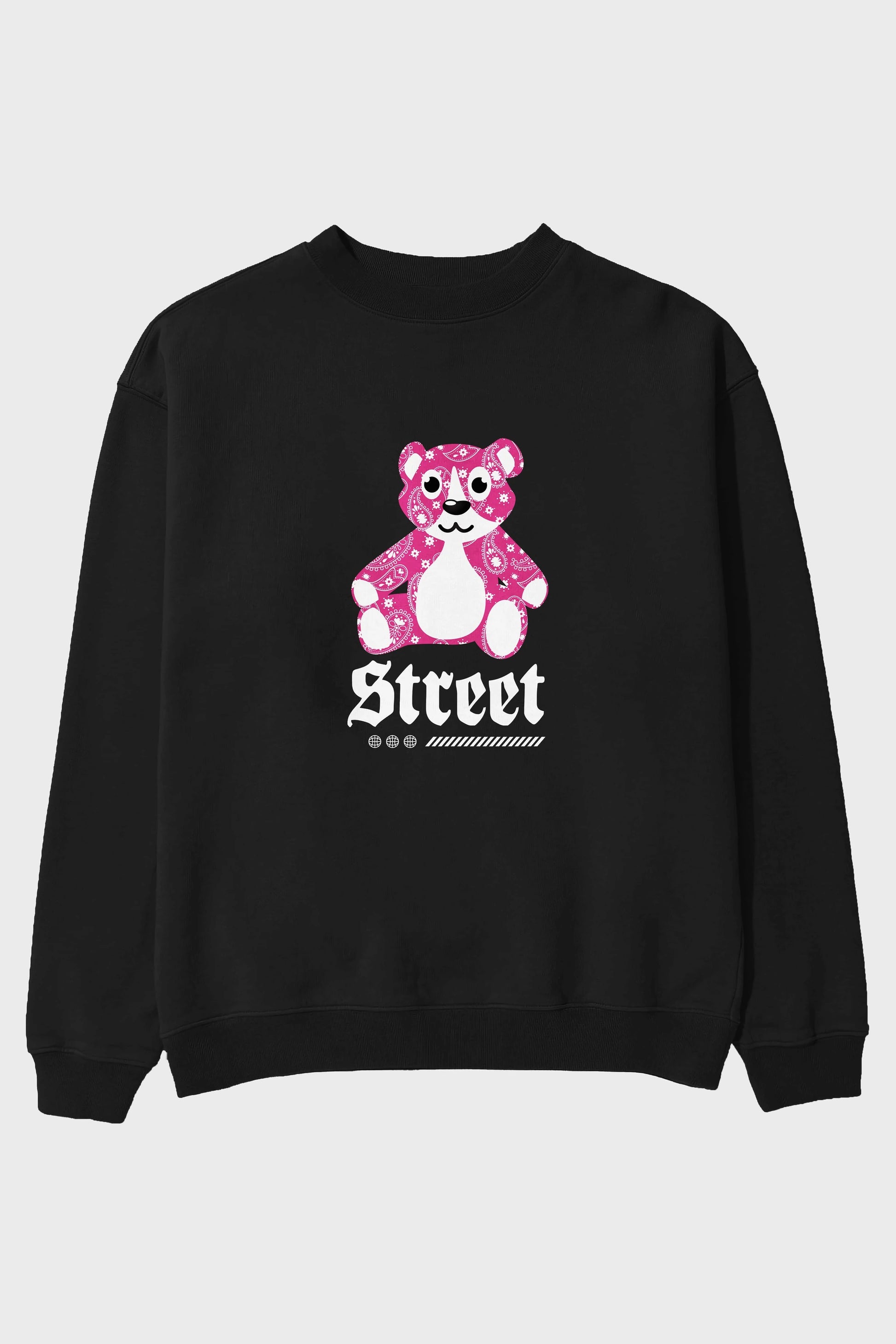 Street Bear Ön Baskılı Oversize Sweatshirt Erkek Kadın Unisex