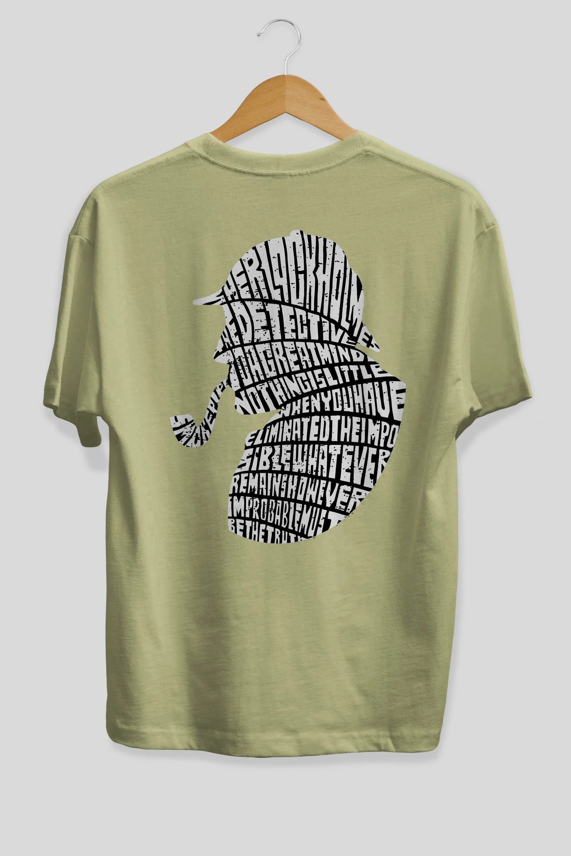 Holmes Arka Baskılı Oversize t-shirt %100 pamuk Erkek Kadın Unisex
