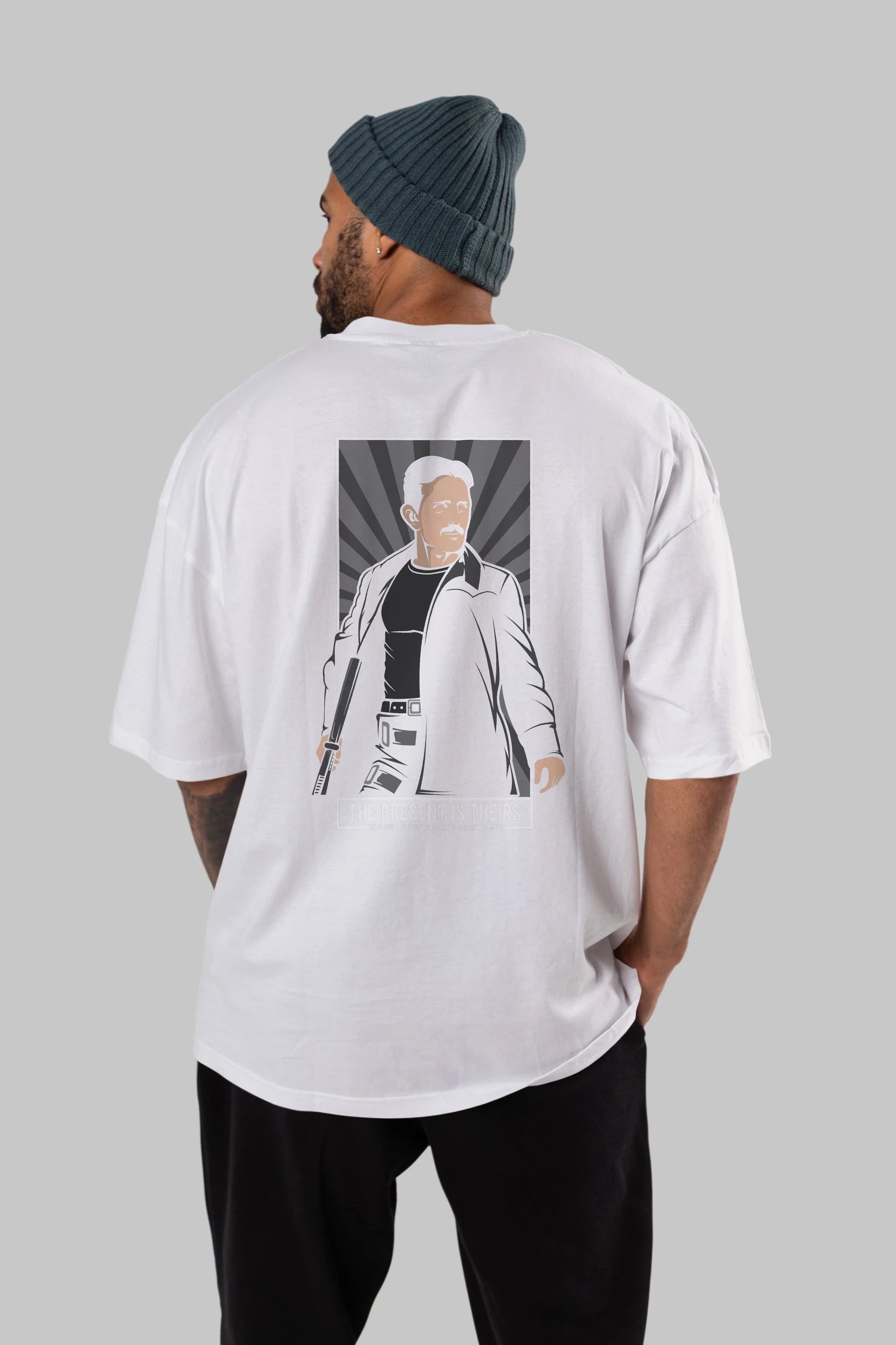 Tesla Matrix Arka Baskılı Oversize t-shirt Erkek Kadın Unisex %100 Pamuk tişort