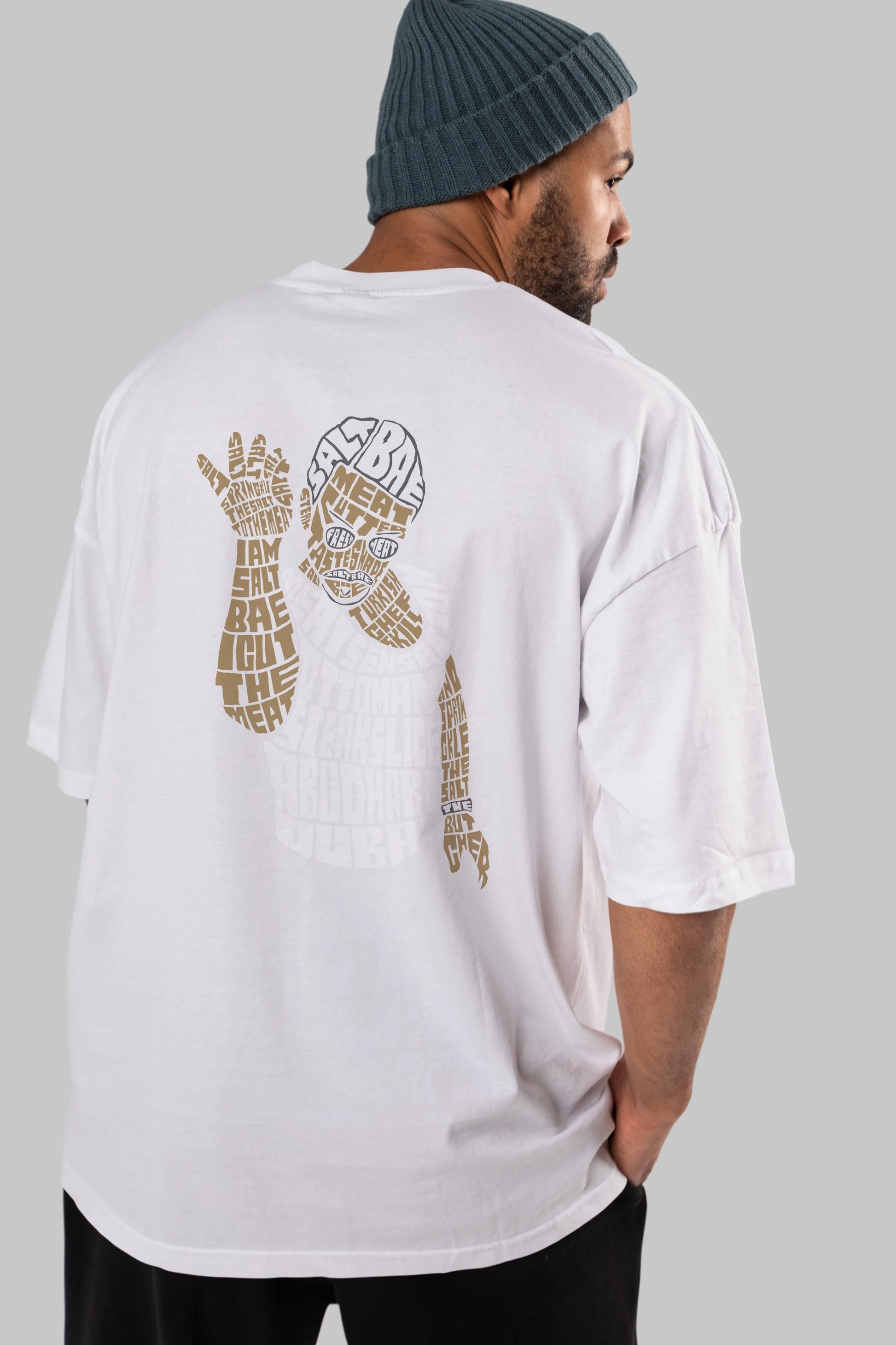 Salt Bae Arka Baskılı Oversize t-shirt %100 pamuk Erkek Kadın Unisex