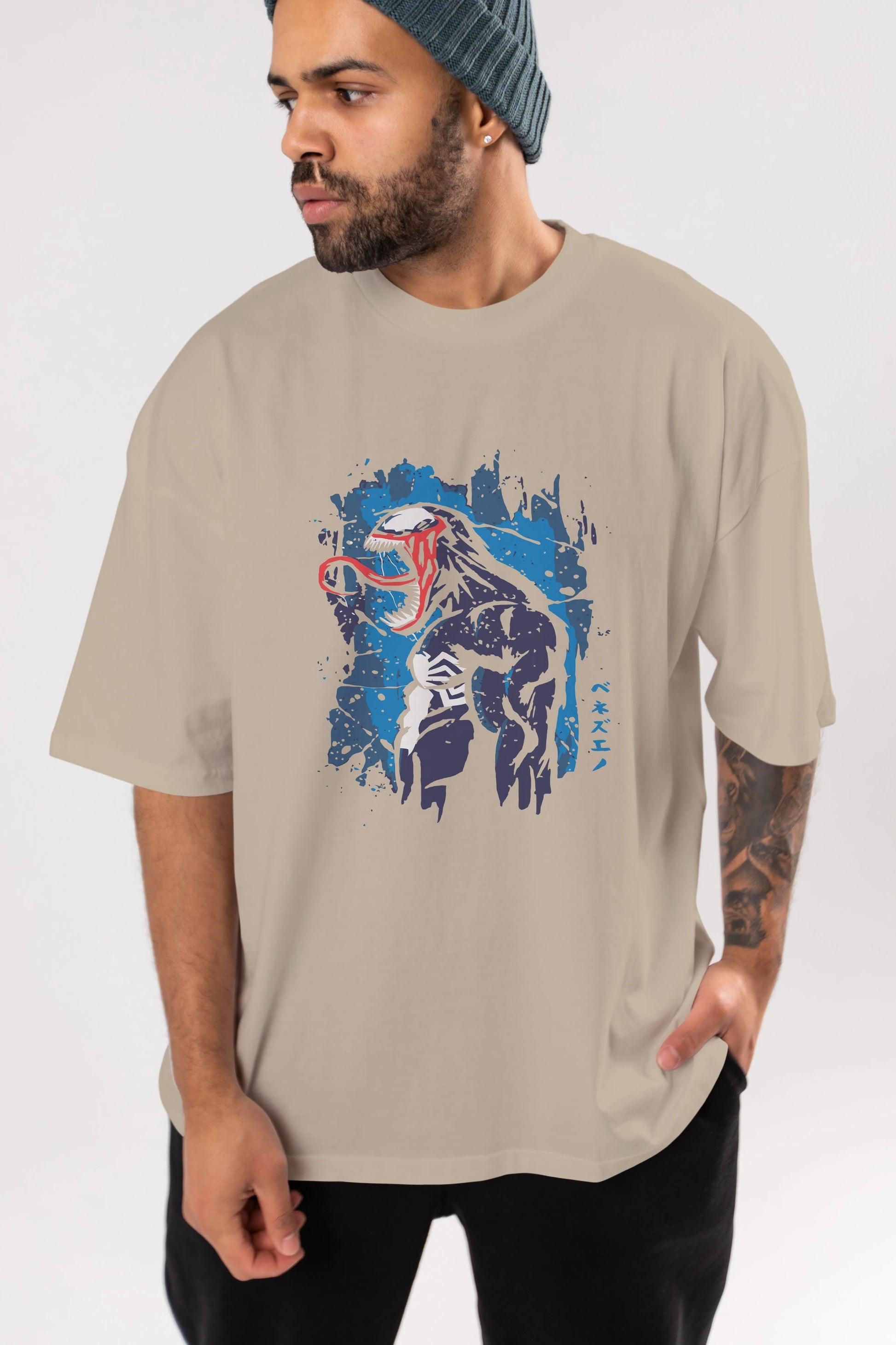 Venom (24) Ön Baskılı Oversize t-shirt Erkek Kadın Unisex %100 Pamuk Bisiklet Yaka tişort